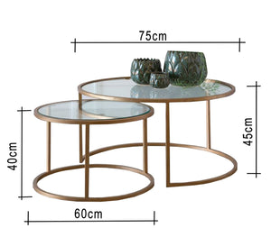 Round steel table set - Vitrine Furniture - Living room Tables