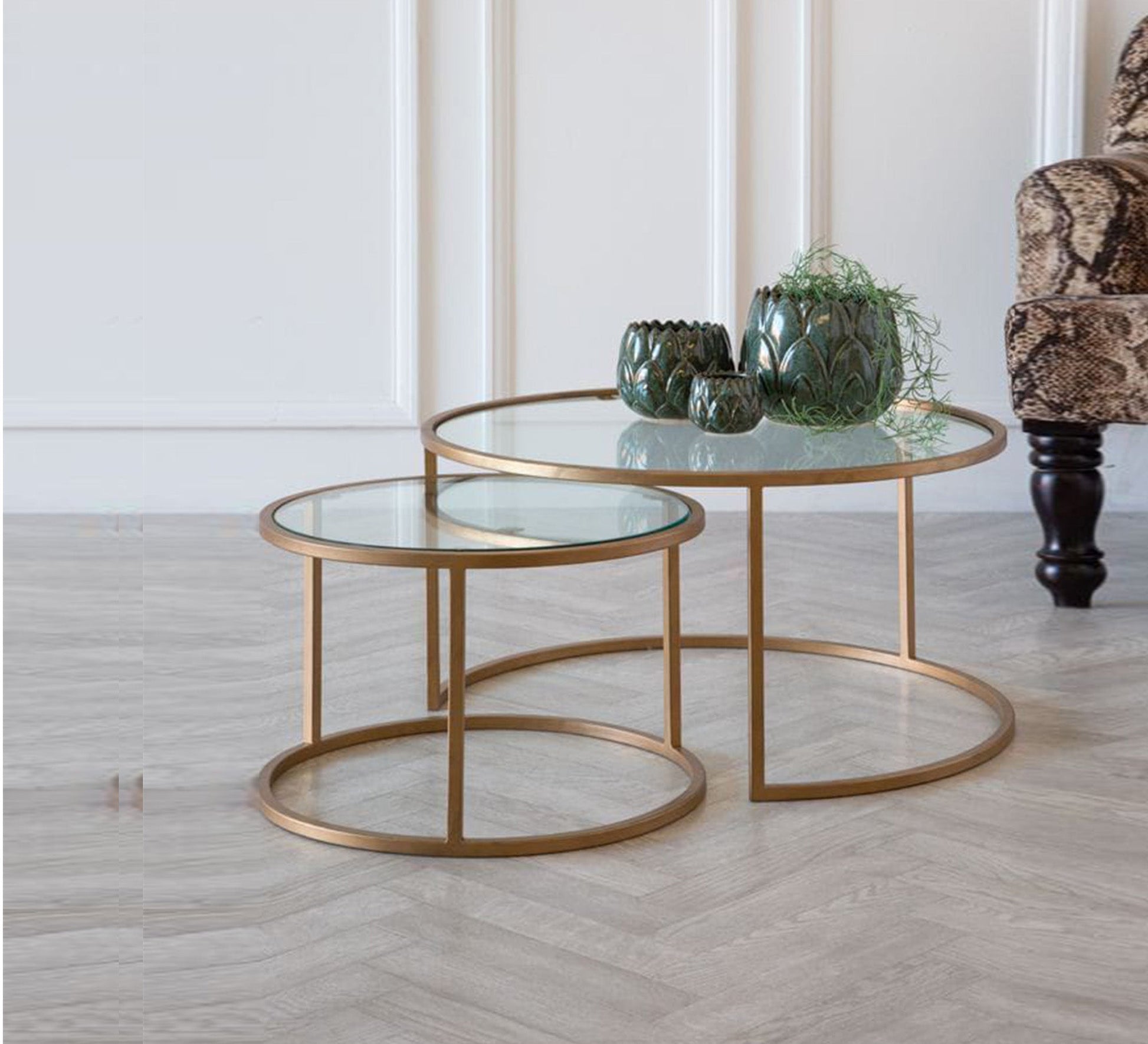 Round steel table set - Vitrine Furniture - Living room Tables