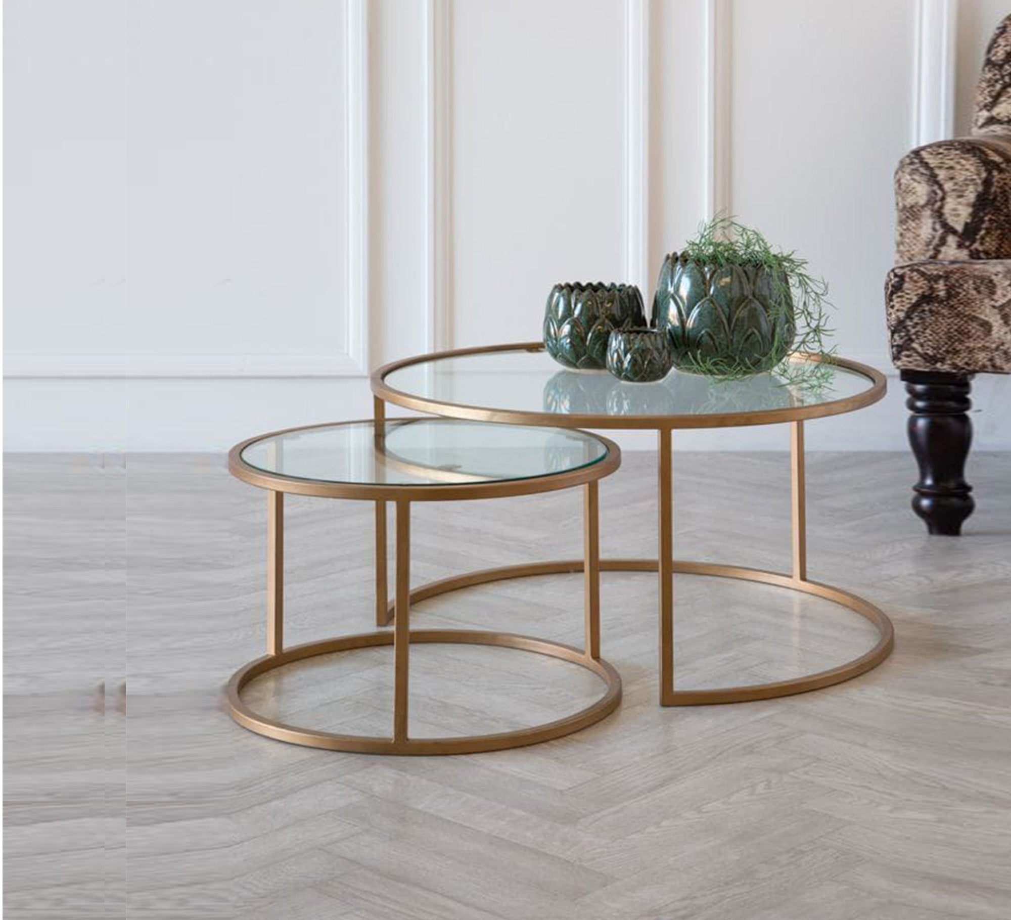 Round steel table set - Vitrine Furniture - Living room Tables