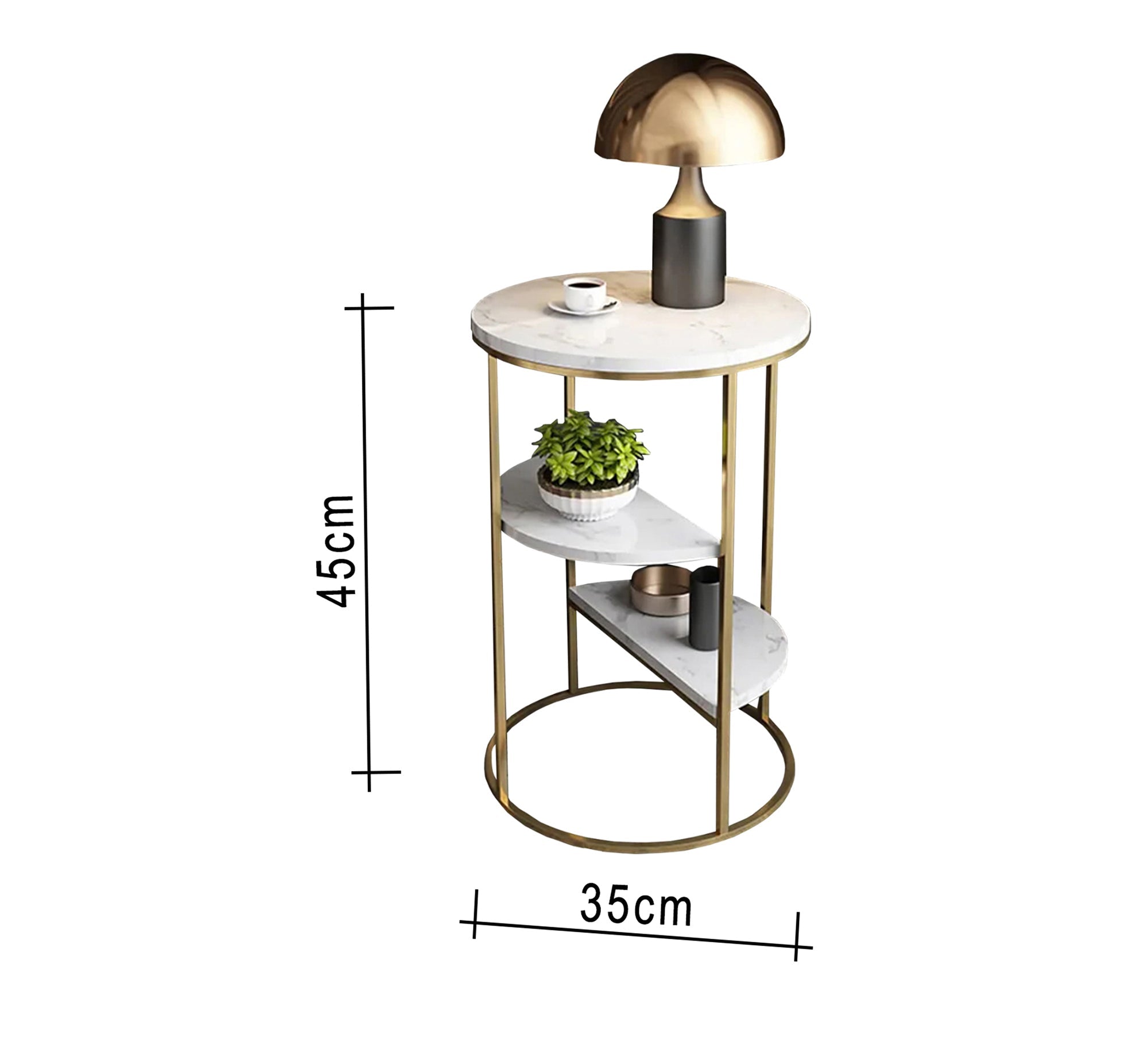 Round table with graduated semicircular shelves - Vitrine Furniture - Furniture