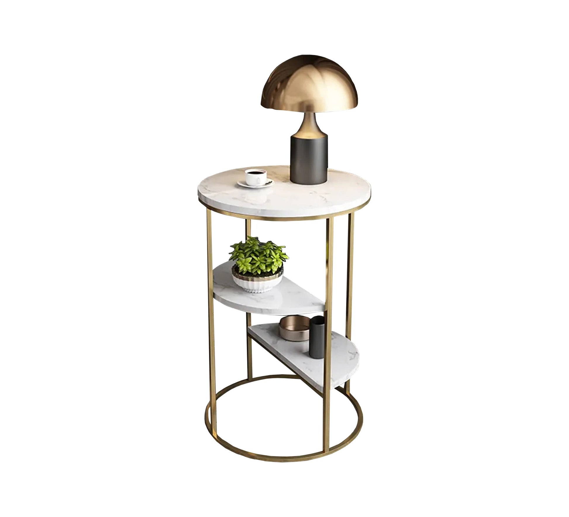 Round table with graduated semicircular shelves - Vitrine Furniture - Furniture