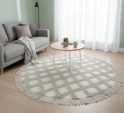 Round thick pile rug with soft diamond pattern - Vitrine Furniture - Accessories