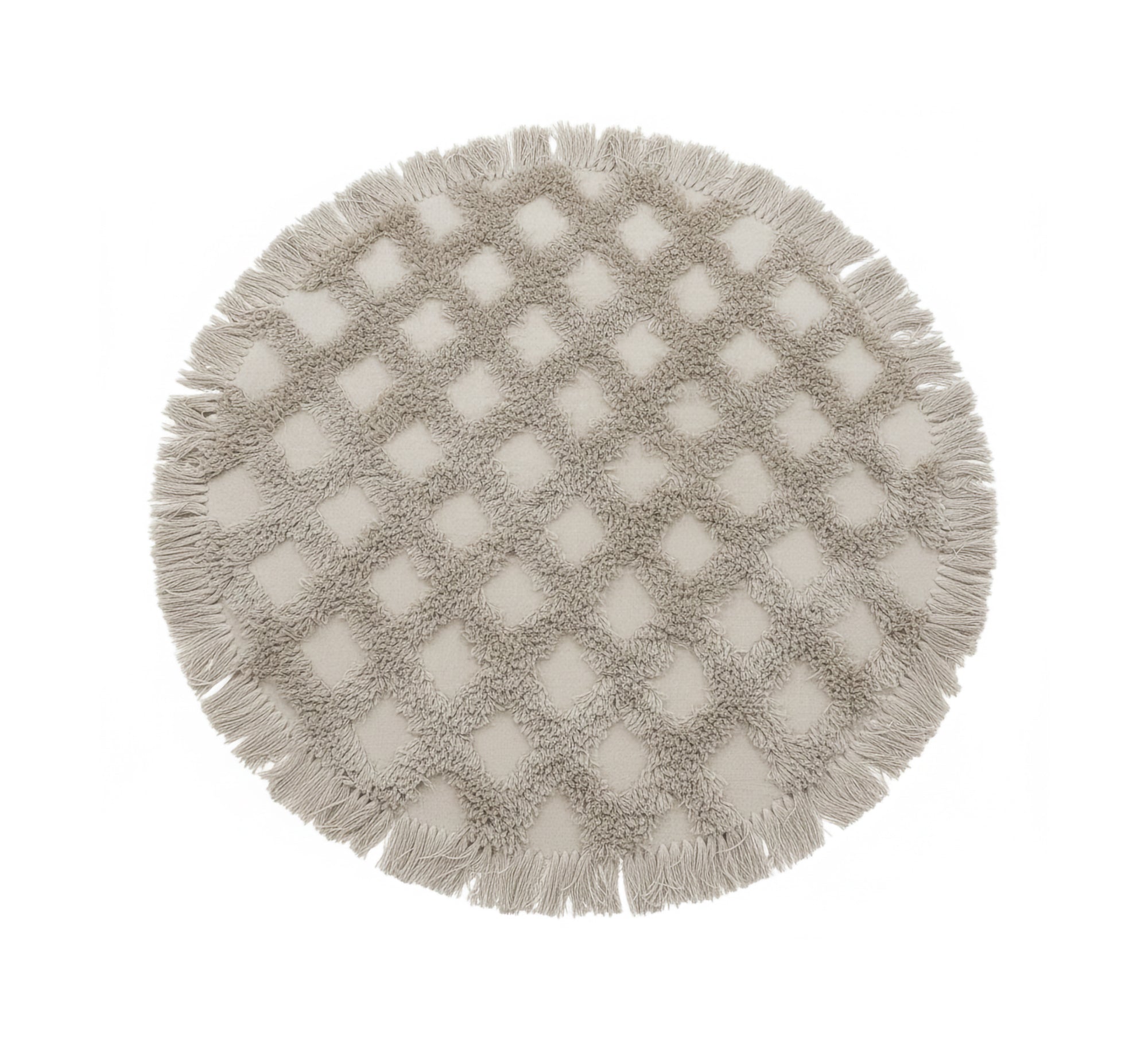 Round thick pile rug with soft diamond pattern - Vitrine Furniture - Accessories