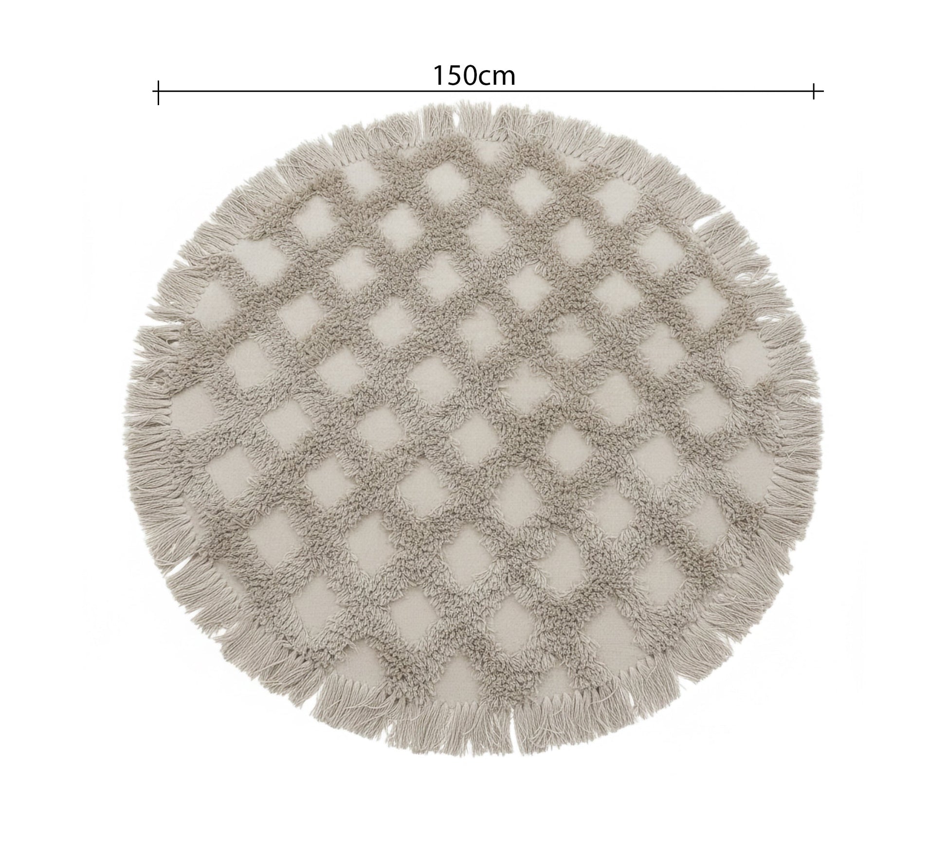 Round thick pile rug with soft diamond pattern - Vitrine Furniture - Accessories