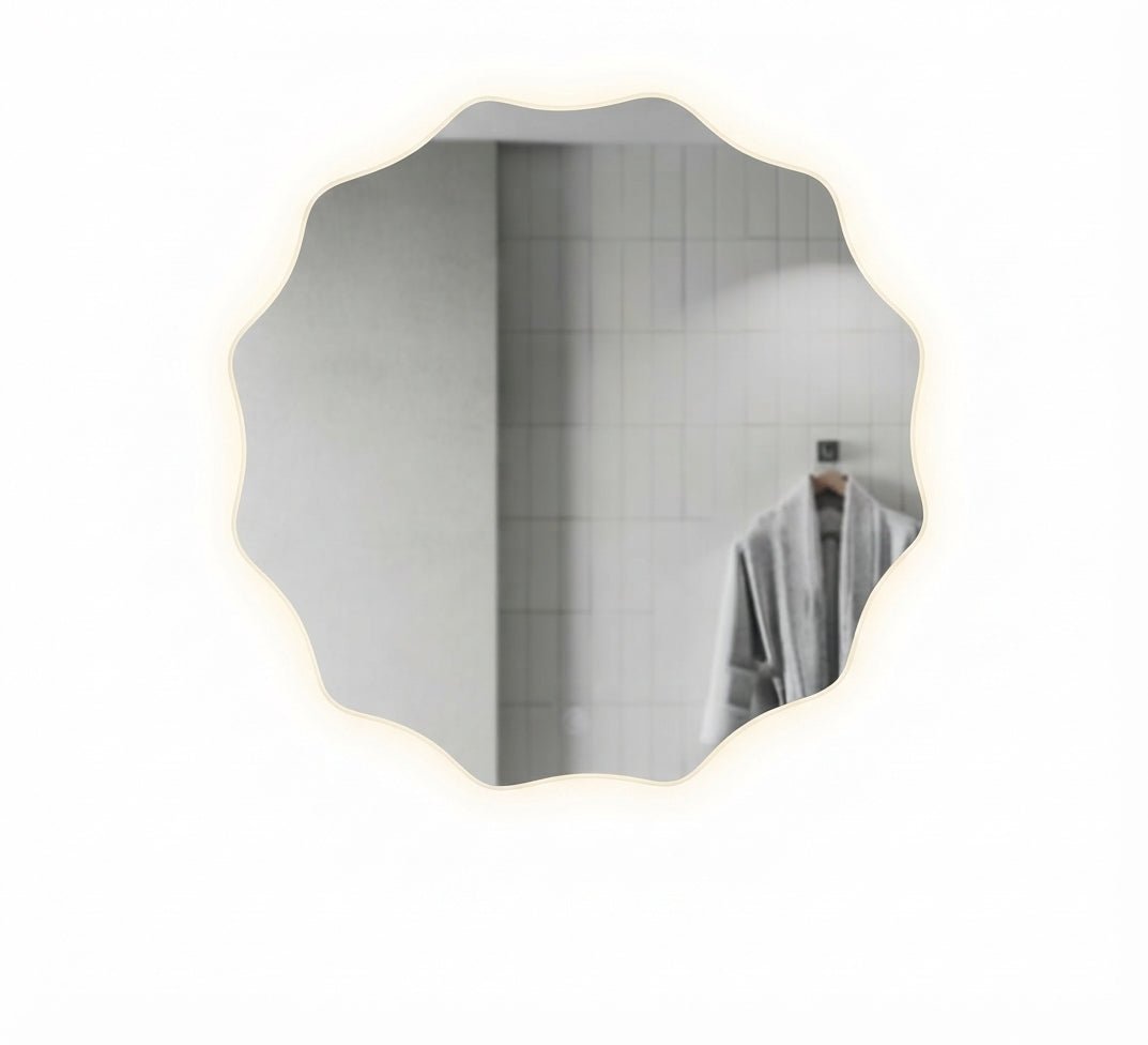 Rounded Wavy Mirror with Backlight - Vitrine Furniture - Mirrors