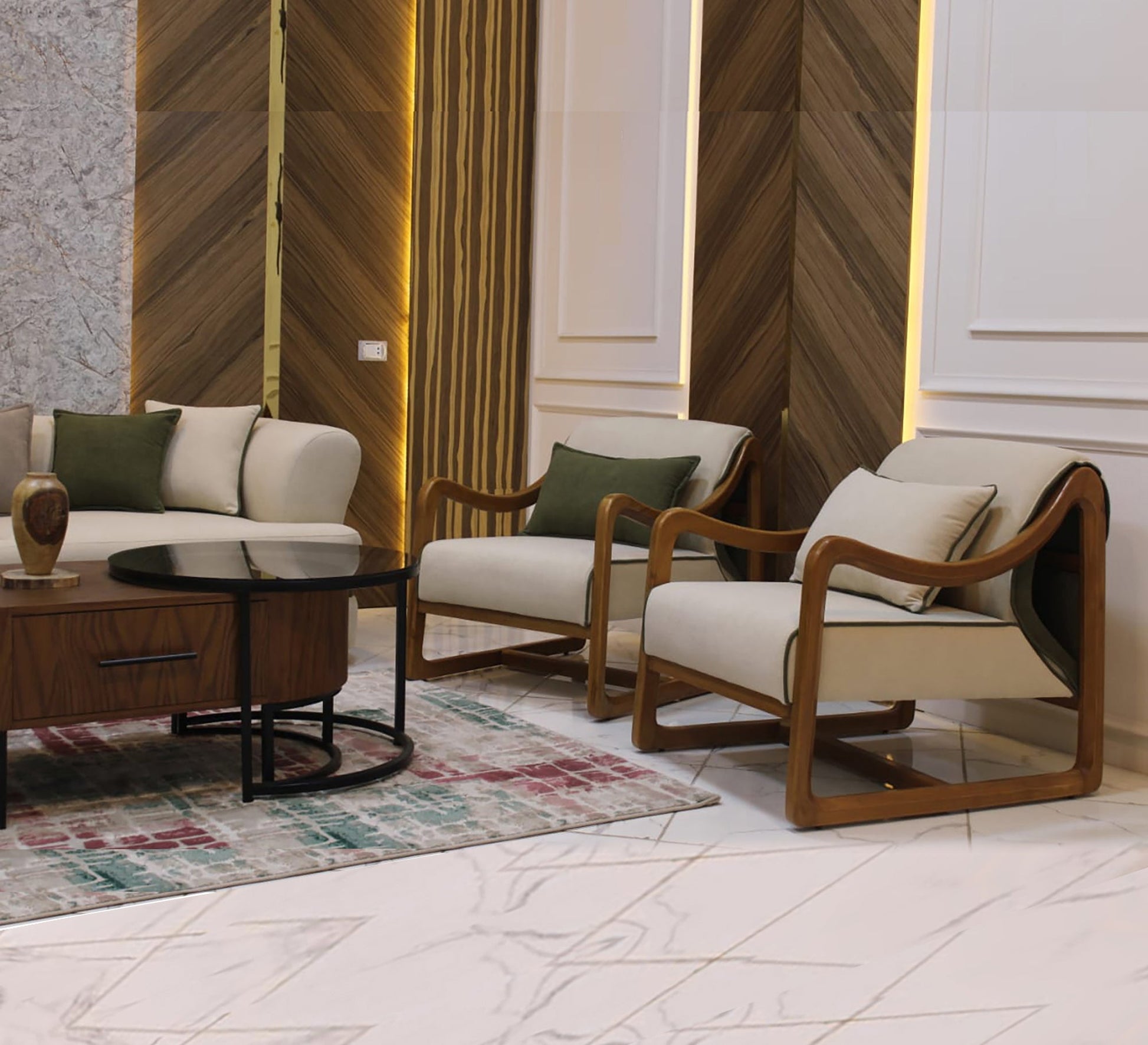 Royal beige living room - Vitrine Furniture - Furniture