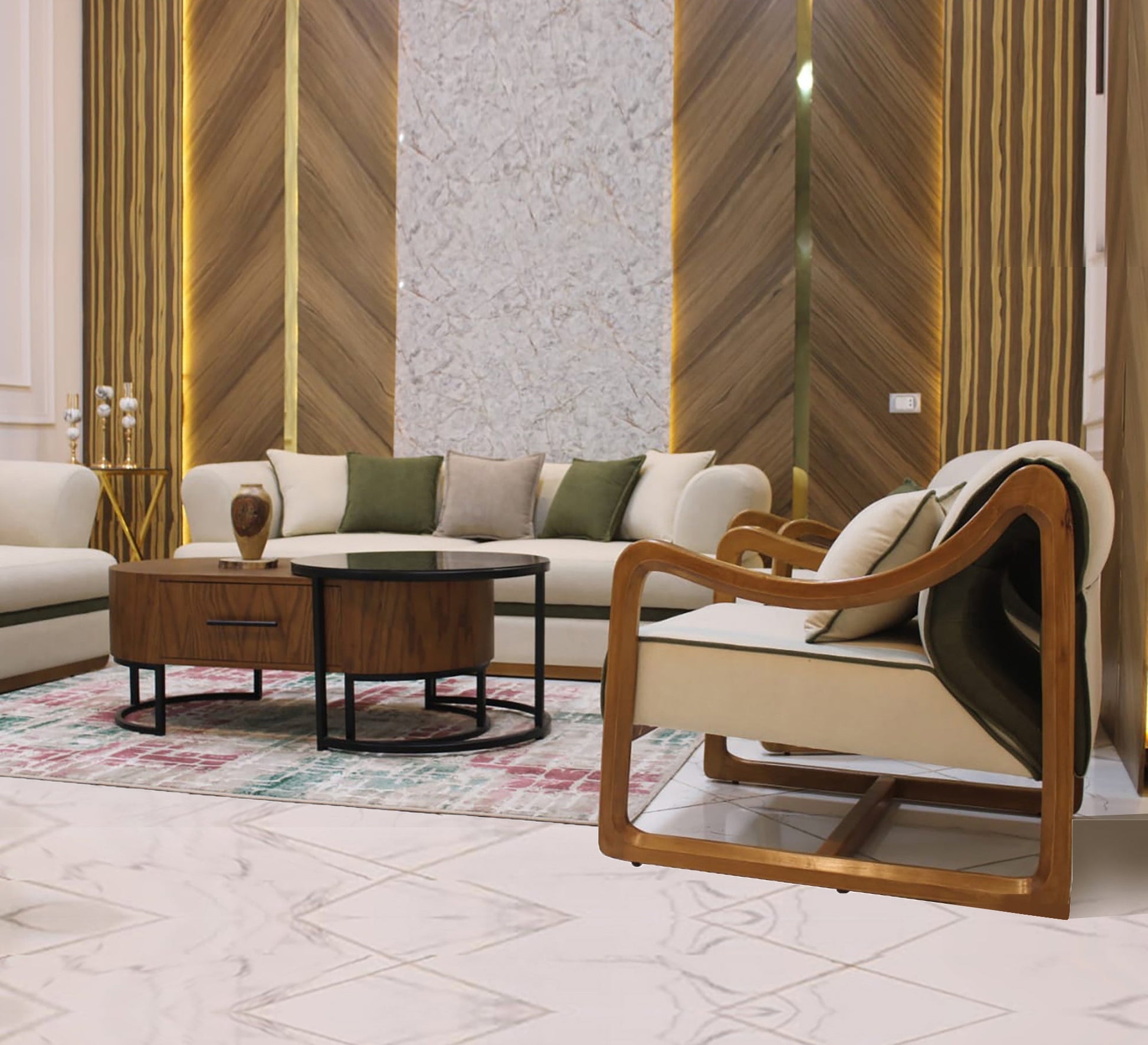 Royal beige living room - Vitrine Furniture - Furniture