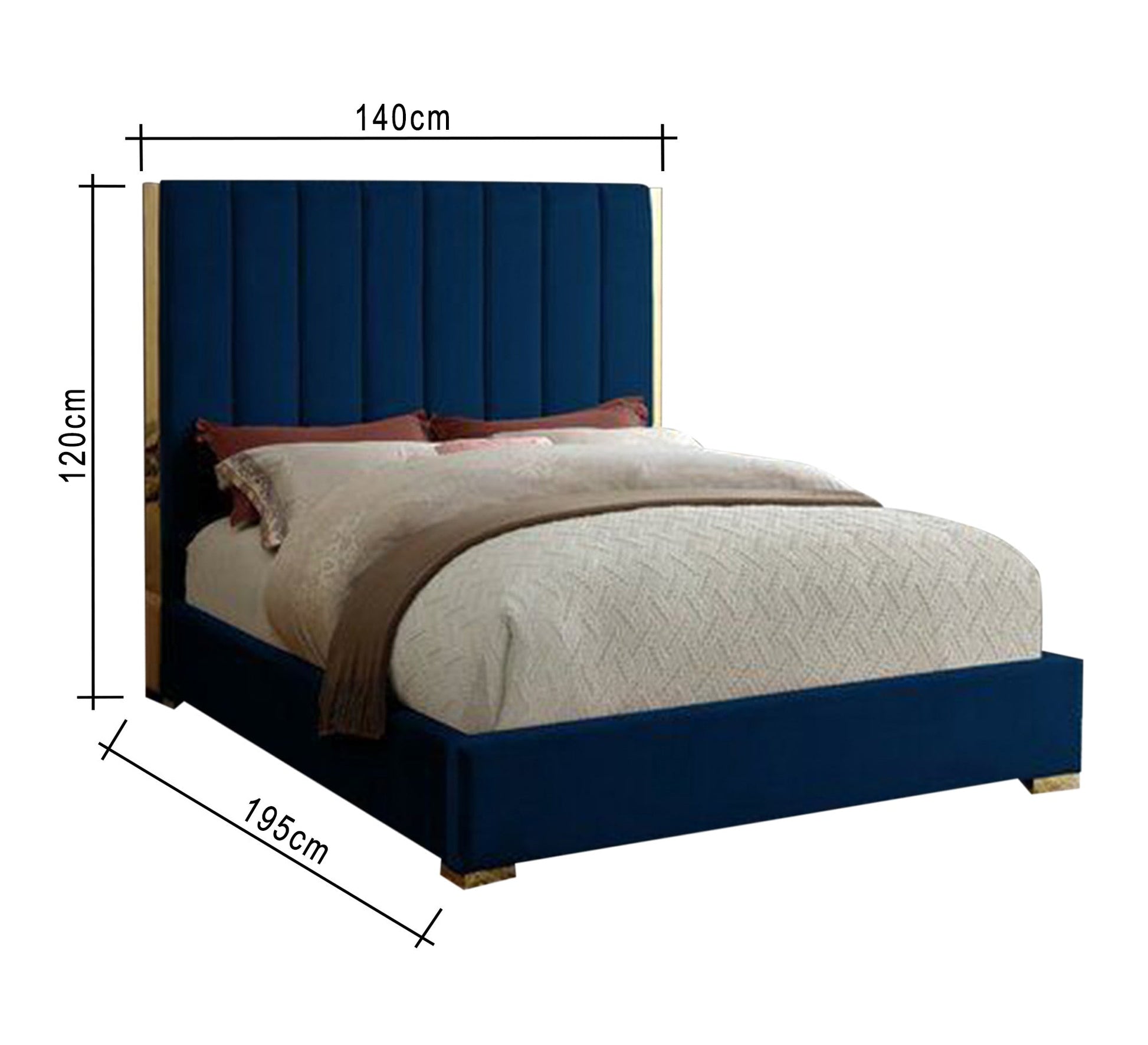 Royal blue bed - Vitrine Furniture - Furniture