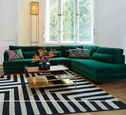 Royal green L - shape corner - Vitrine Furniture - Furniture