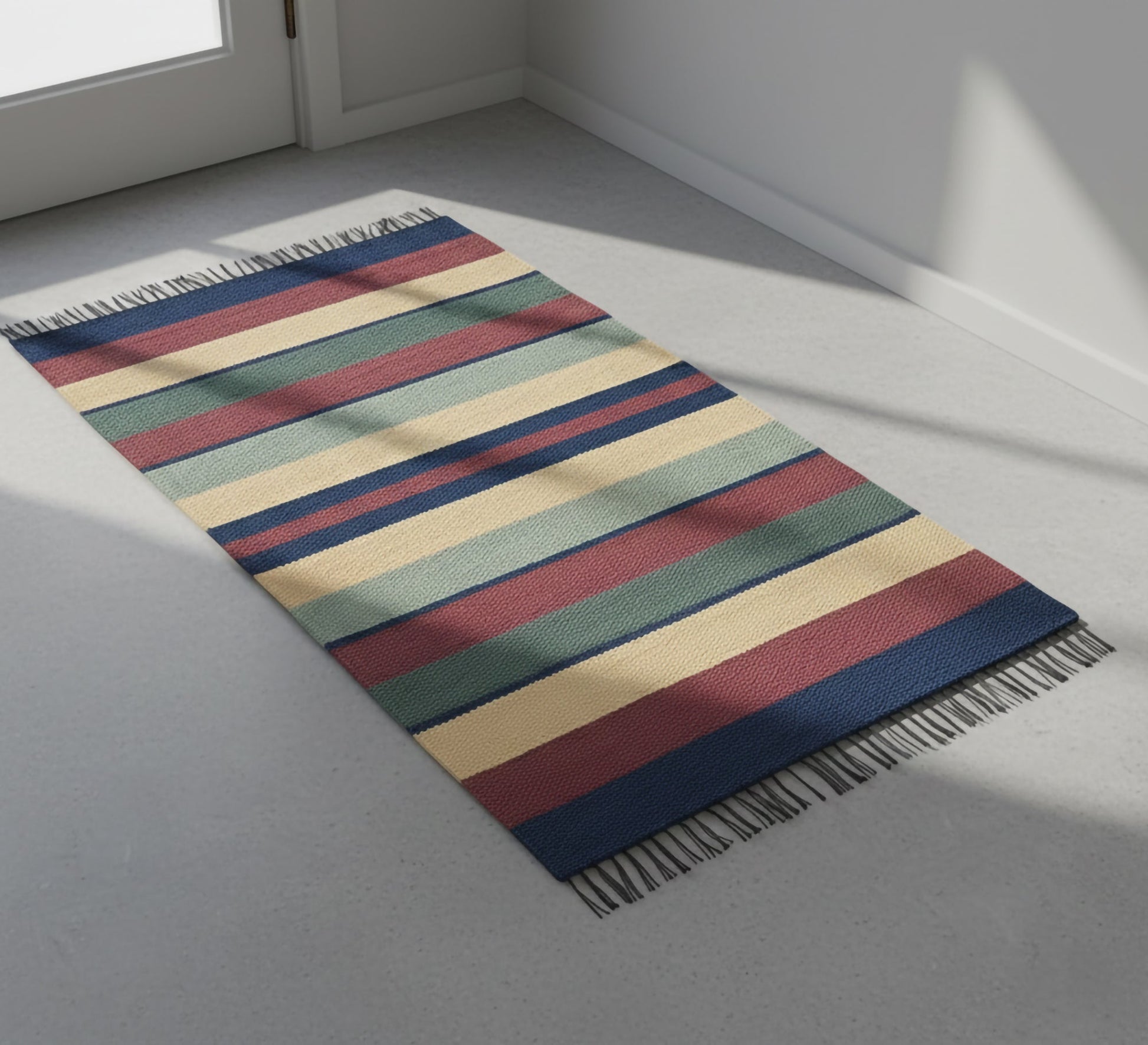 Rubber stripes rug in classic, muted colors - Vitrine Furniture - Accessories