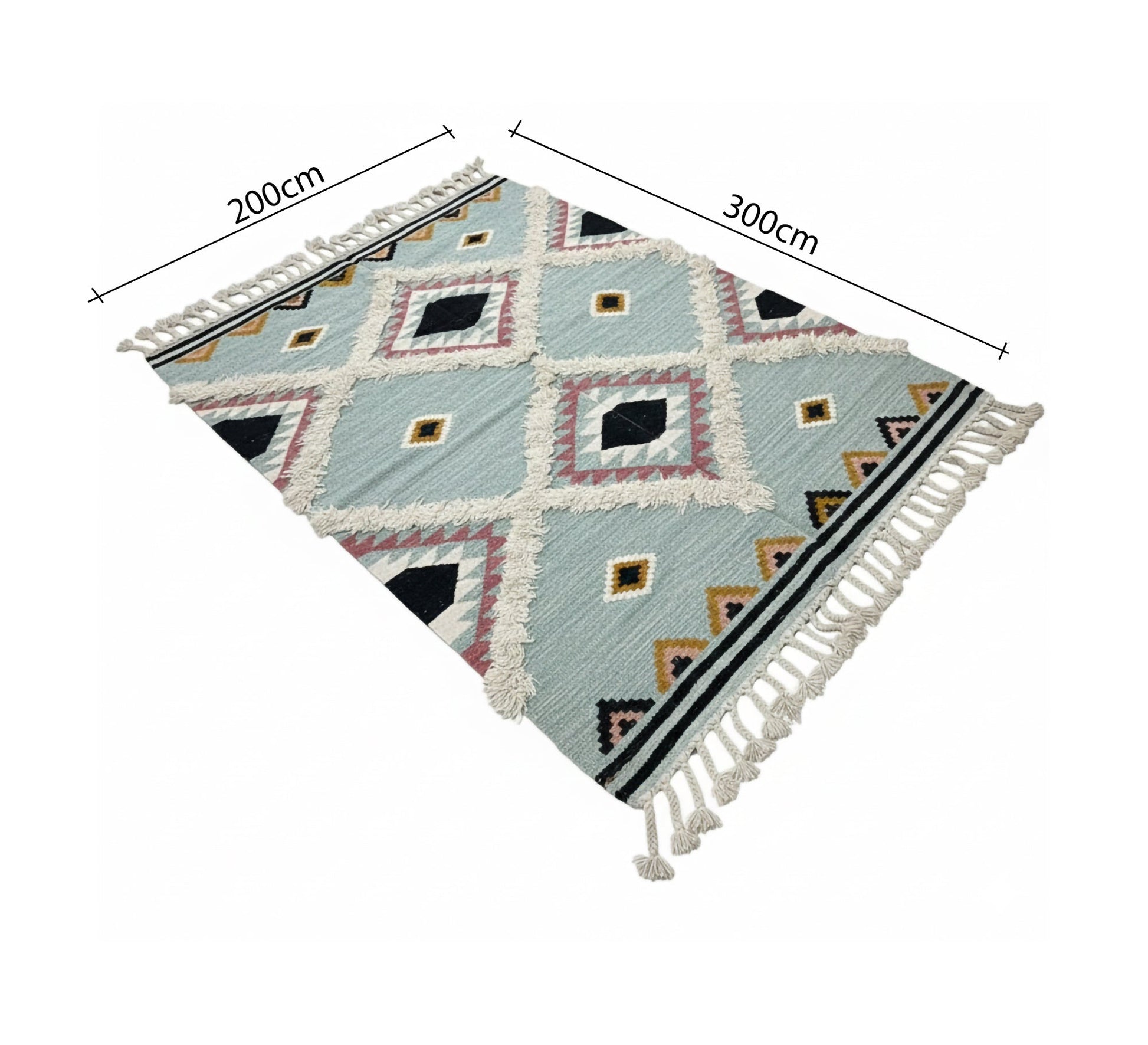 Rug in calm colors with soft diamond patterns - Vitrine Furniture - Accessories