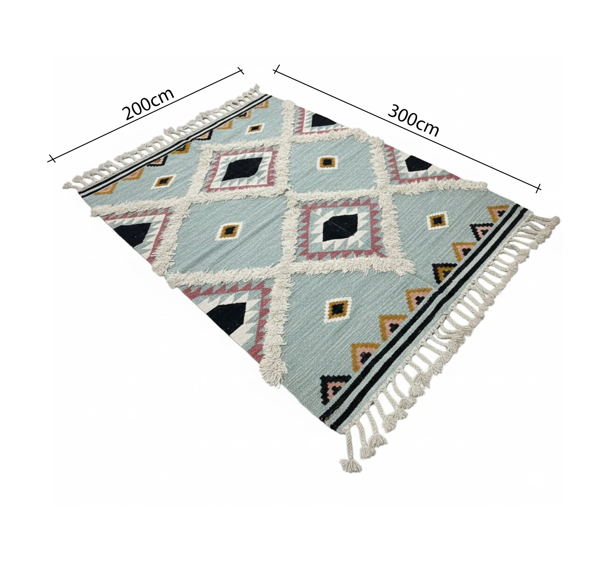 Rug in calm colors with soft diamond patterns - Vitrine Furniture - Accessories