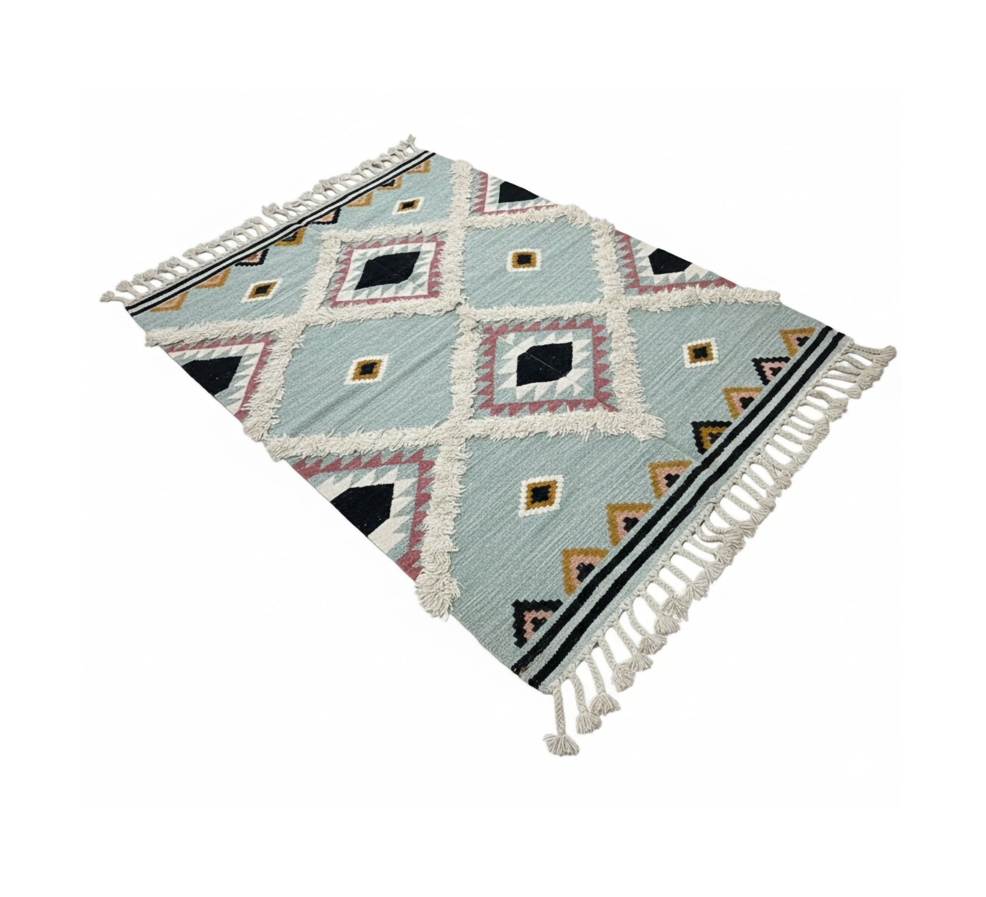 Rug in calm colors with soft diamond patterns - Vitrine Furniture - Accessories