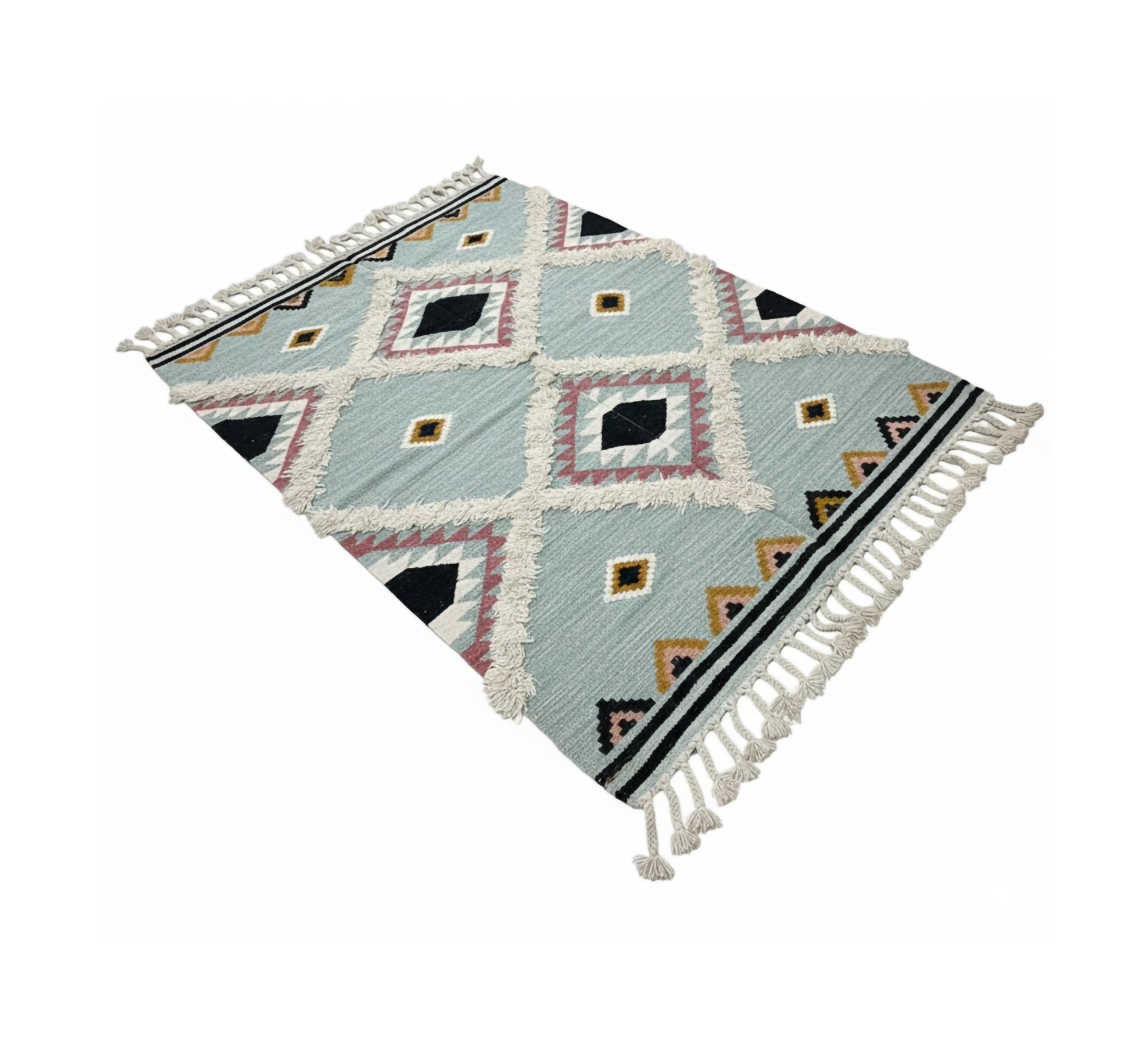 Rug in calm colors with soft diamond patterns - Vitrine Furniture - Accessories