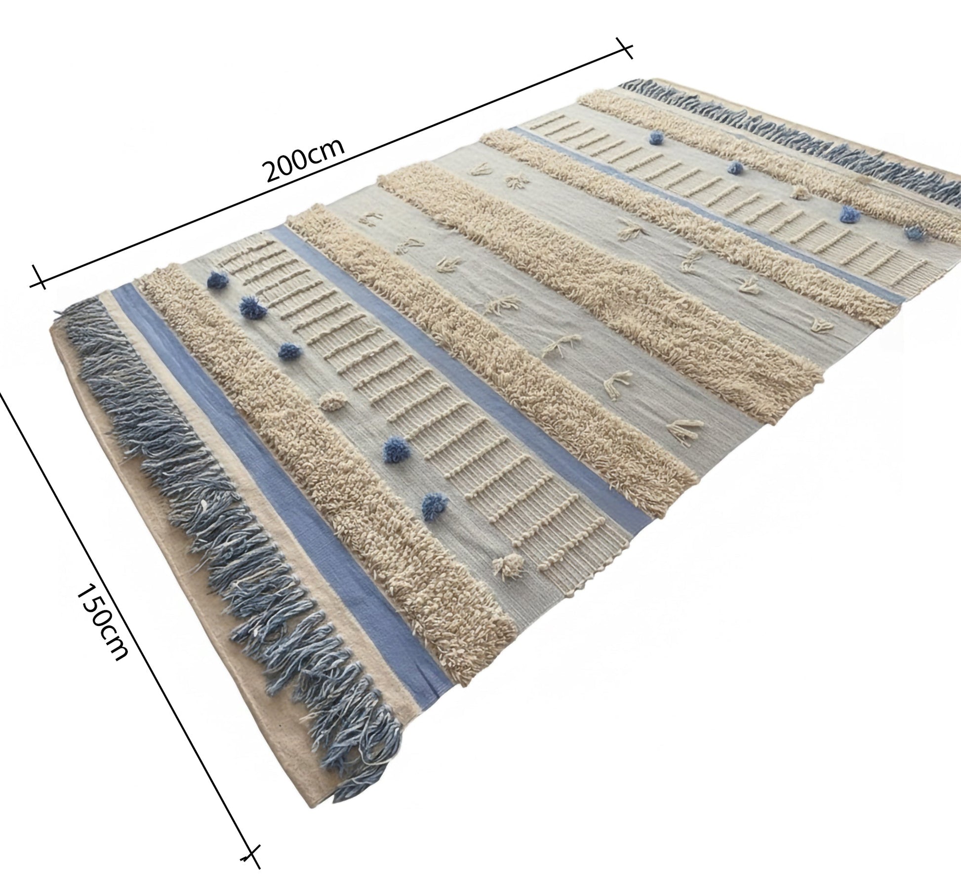 Rug with a rich design featuring woven and embossed patterns - Vitrine Furniture - Accessories