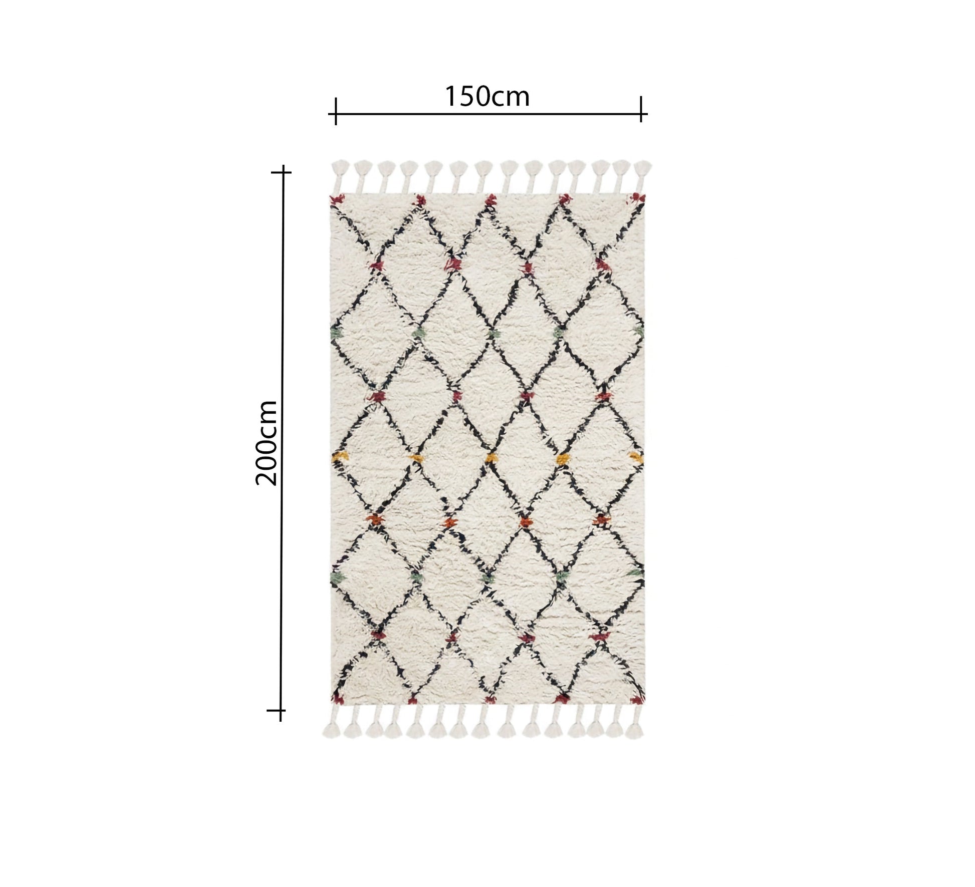 Rug with colorful circles on stripes - Vitrine Furniture - Accessories