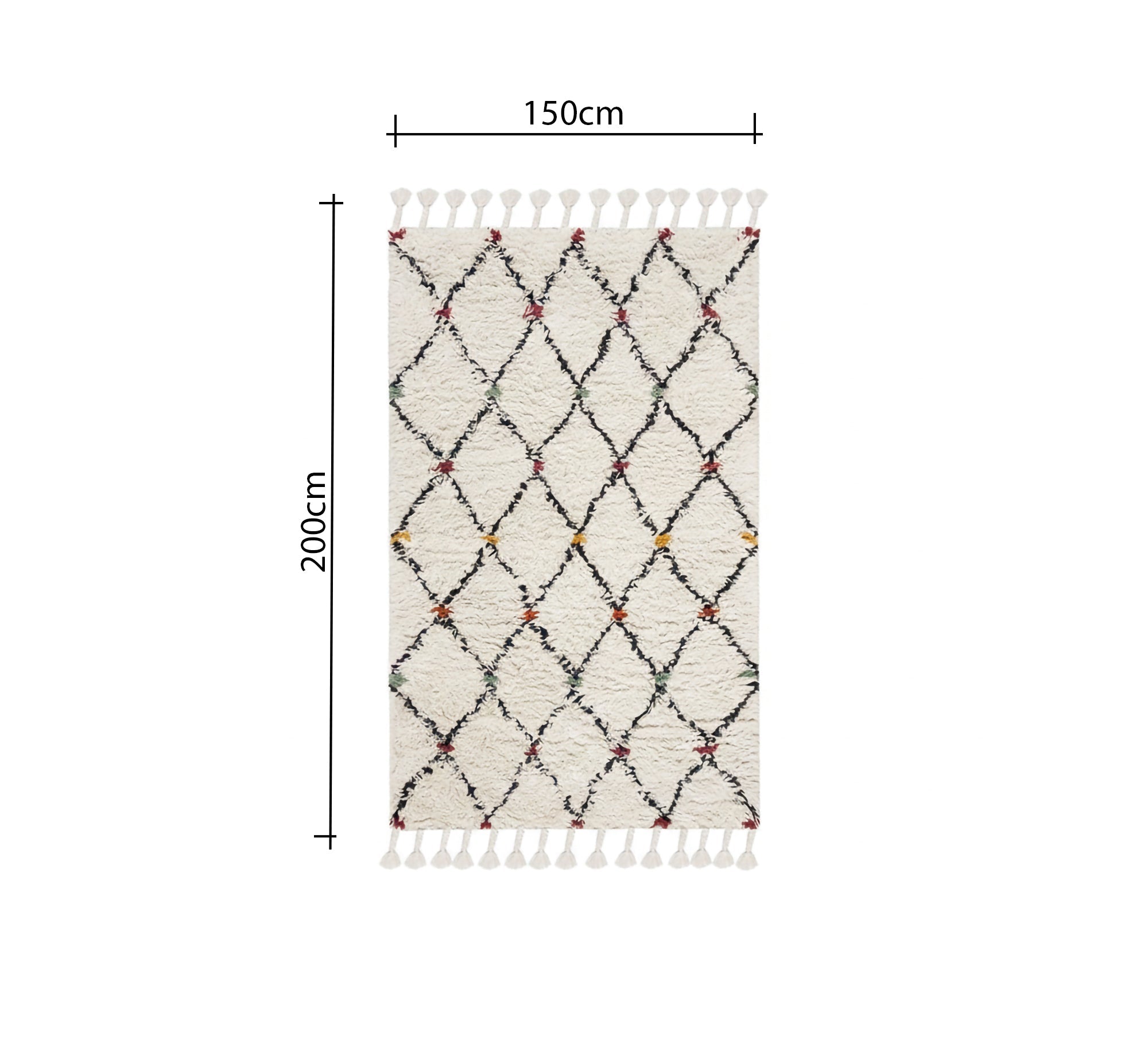 Rug with colorful circles on stripes - Vitrine Furniture - Accessories