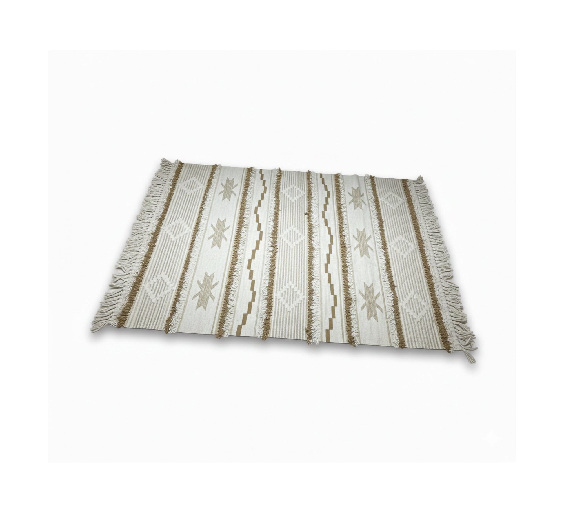 Rug with parallel vertical lines and star patterns - Vitrine Furniture - Accessories