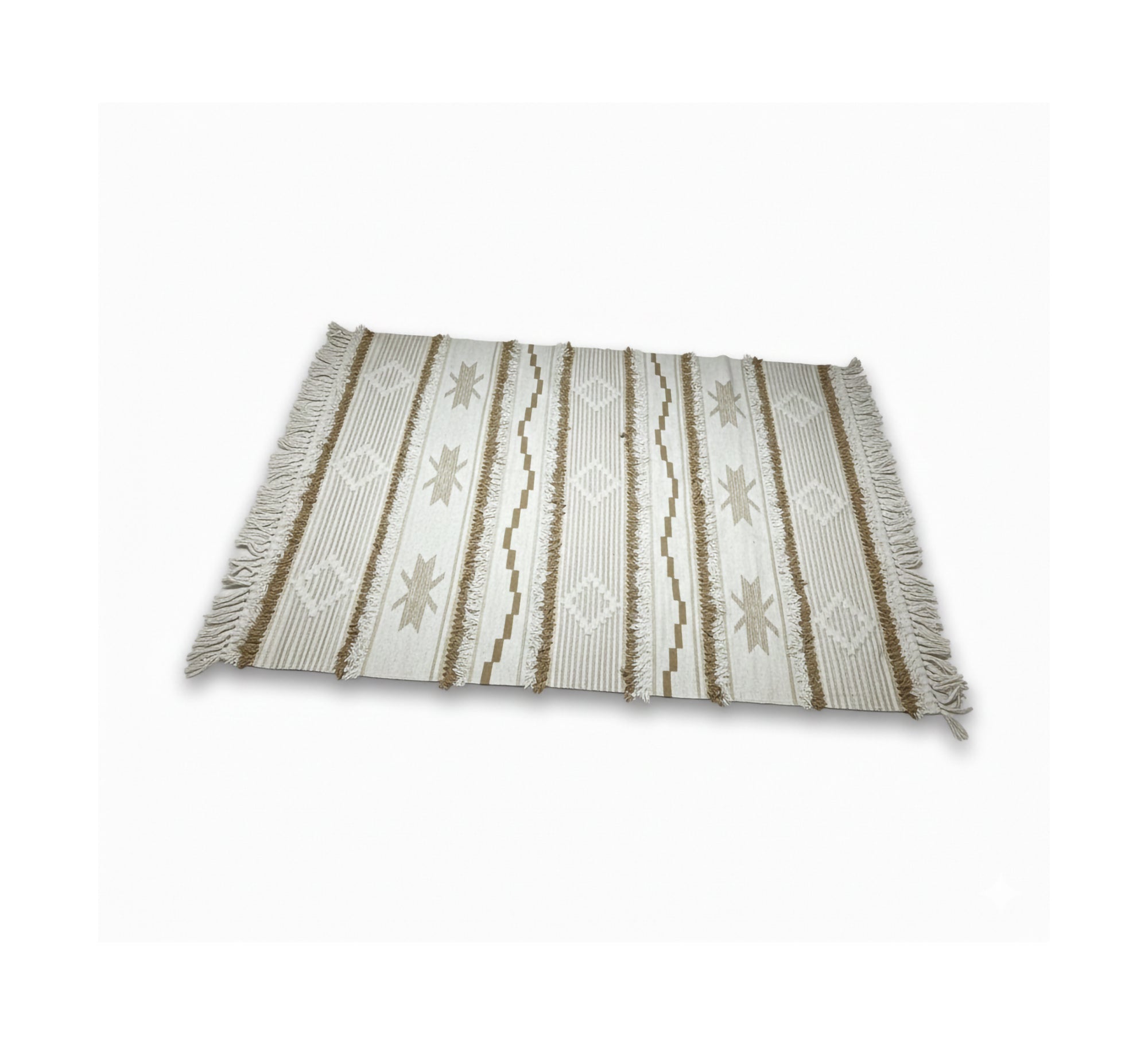 Rug with parallel vertical lines and star patterns - Vitrine Furniture - Accessories