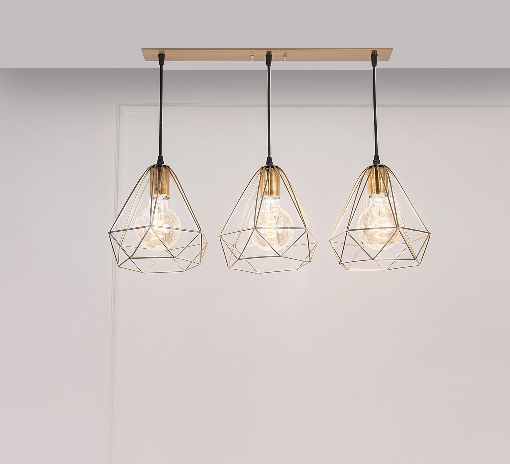 Ruler ceiling lamp with three pendants of equal height - Vitrine Furniture - Lighting