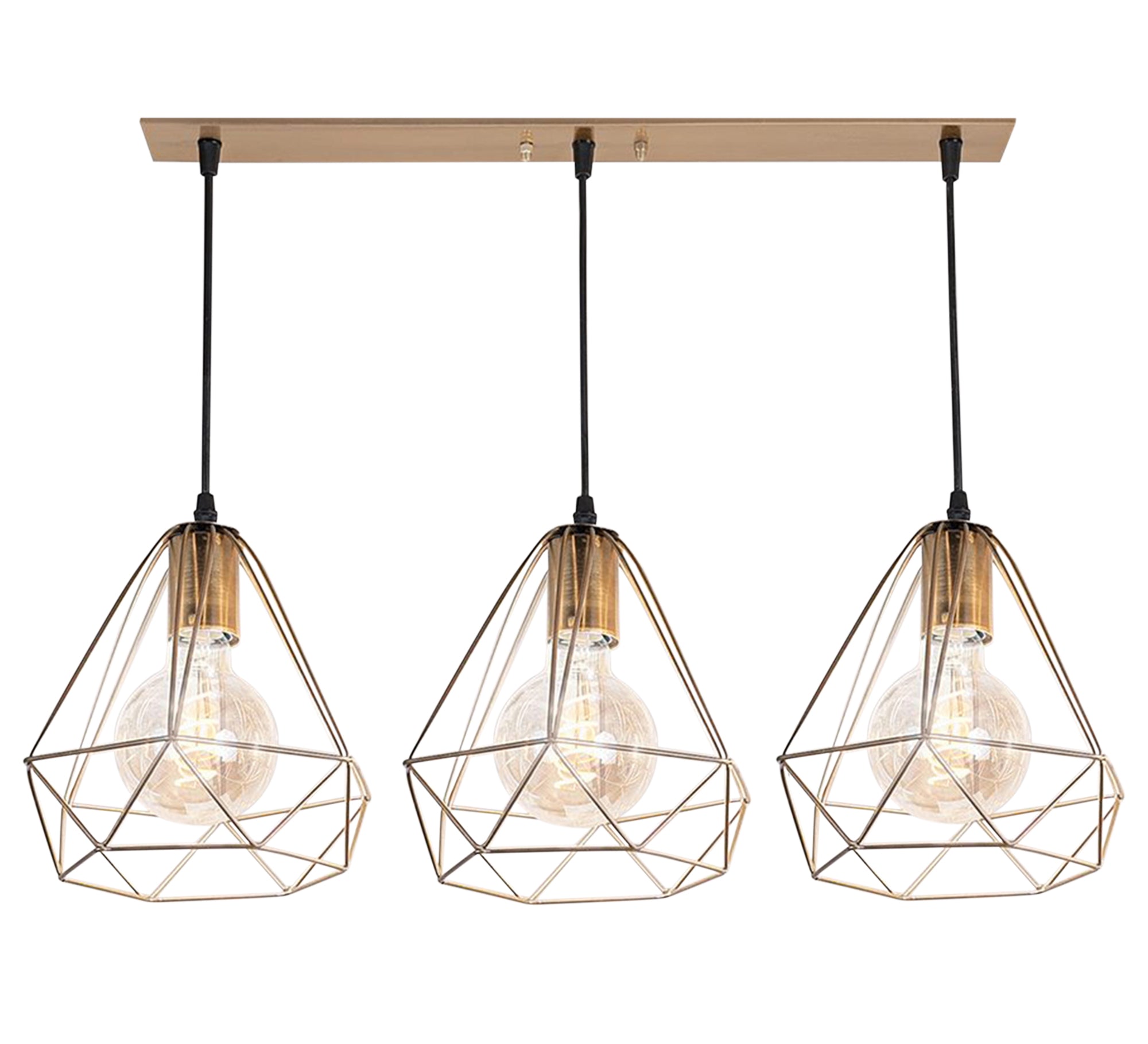 Ruler ceiling lamp with three pendants of equal height - Vitrine Furniture - Lighting