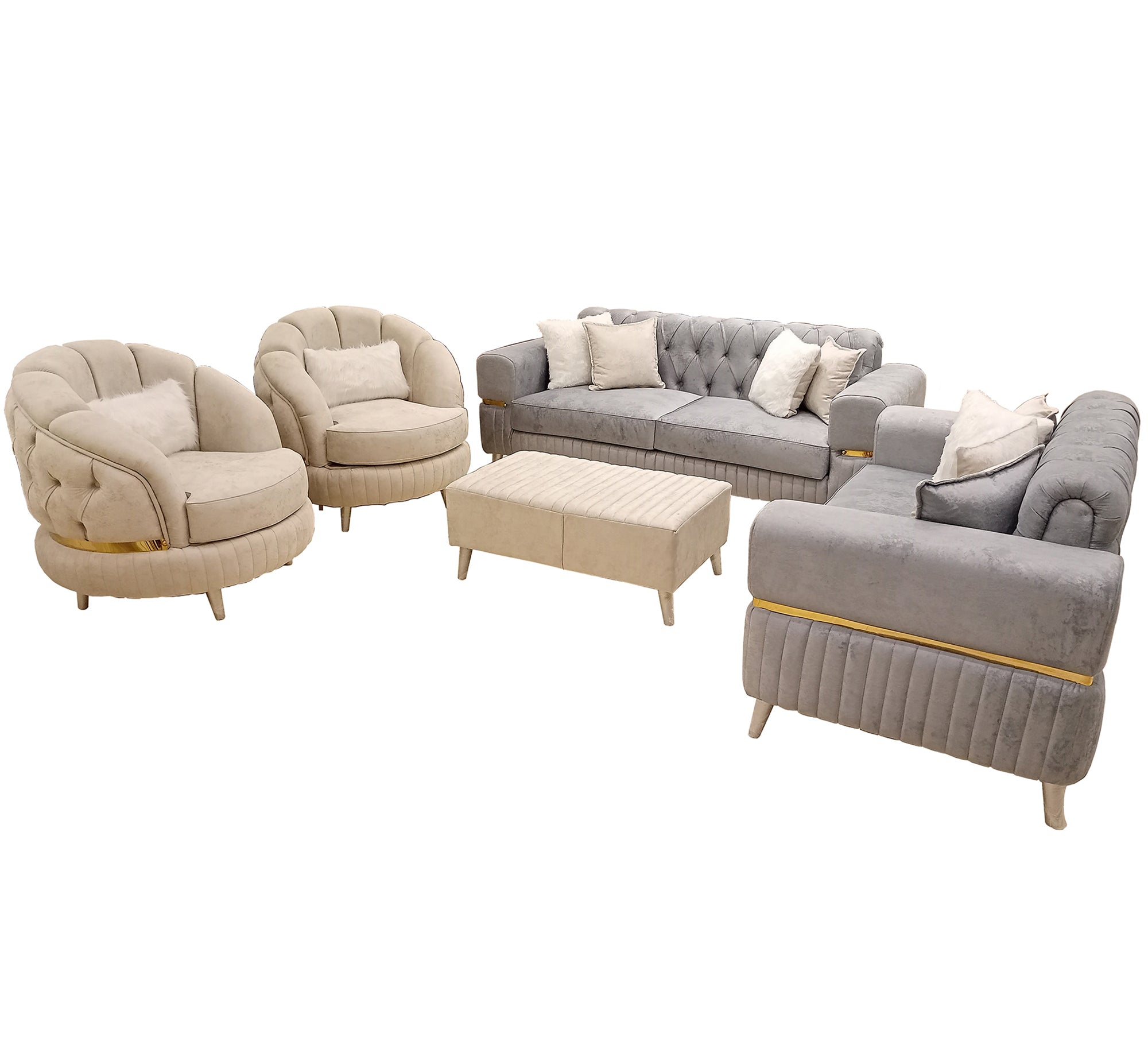 Salon Set: Royal Elegance, Ultimate Comfort - Vitrine Furniture - Salon Sets