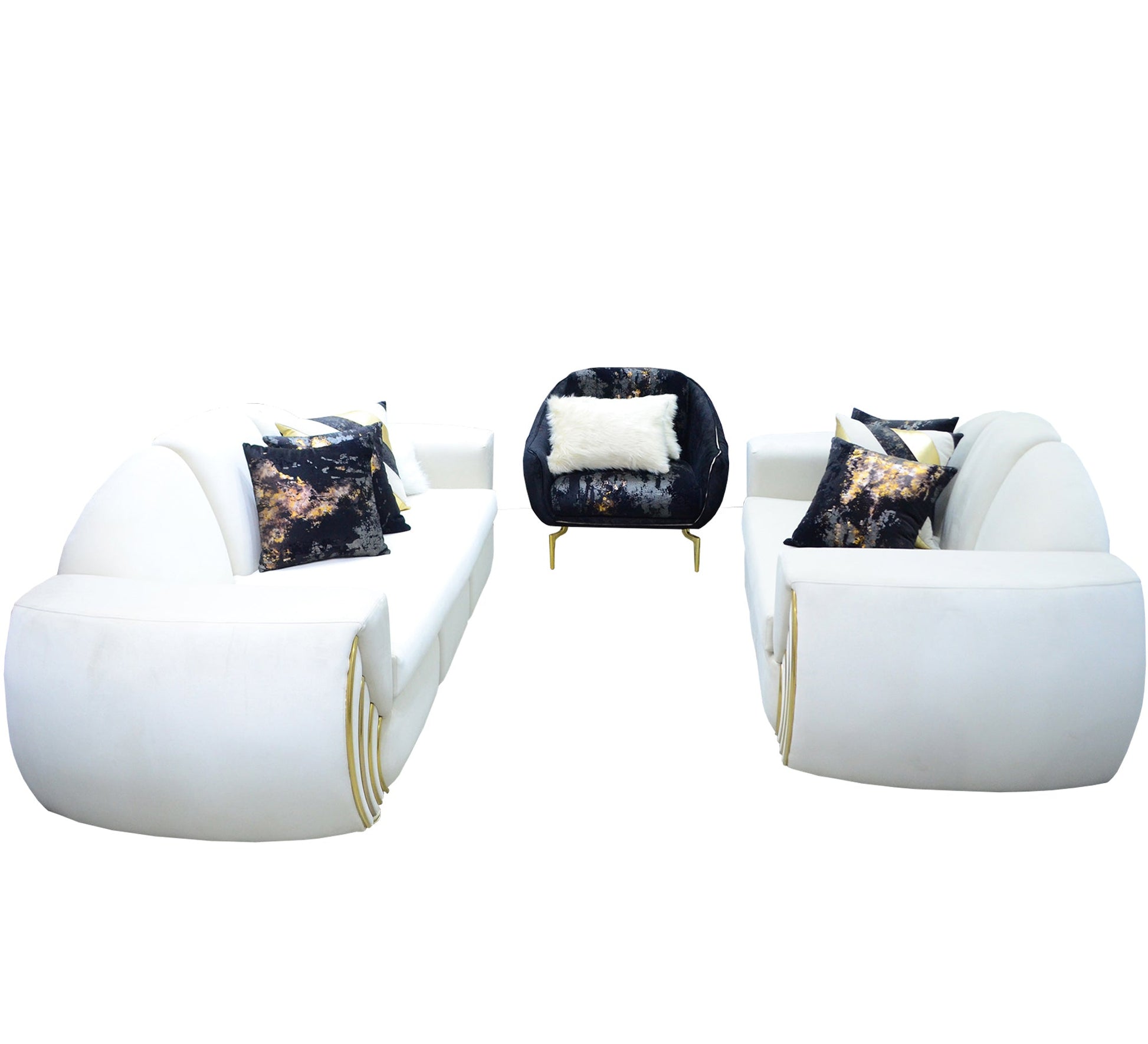 Salon set with a distinctive and luxurious circular design - Vitrine Furniture - Living room sets