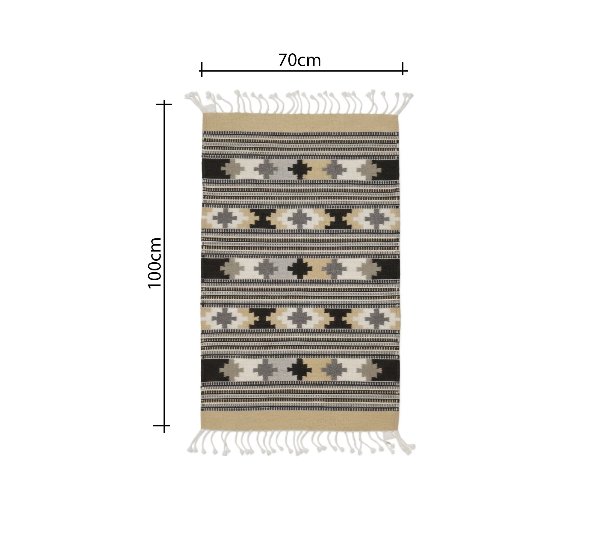 Sand - colored star pattern rug - Vitrine Furniture - Accessories