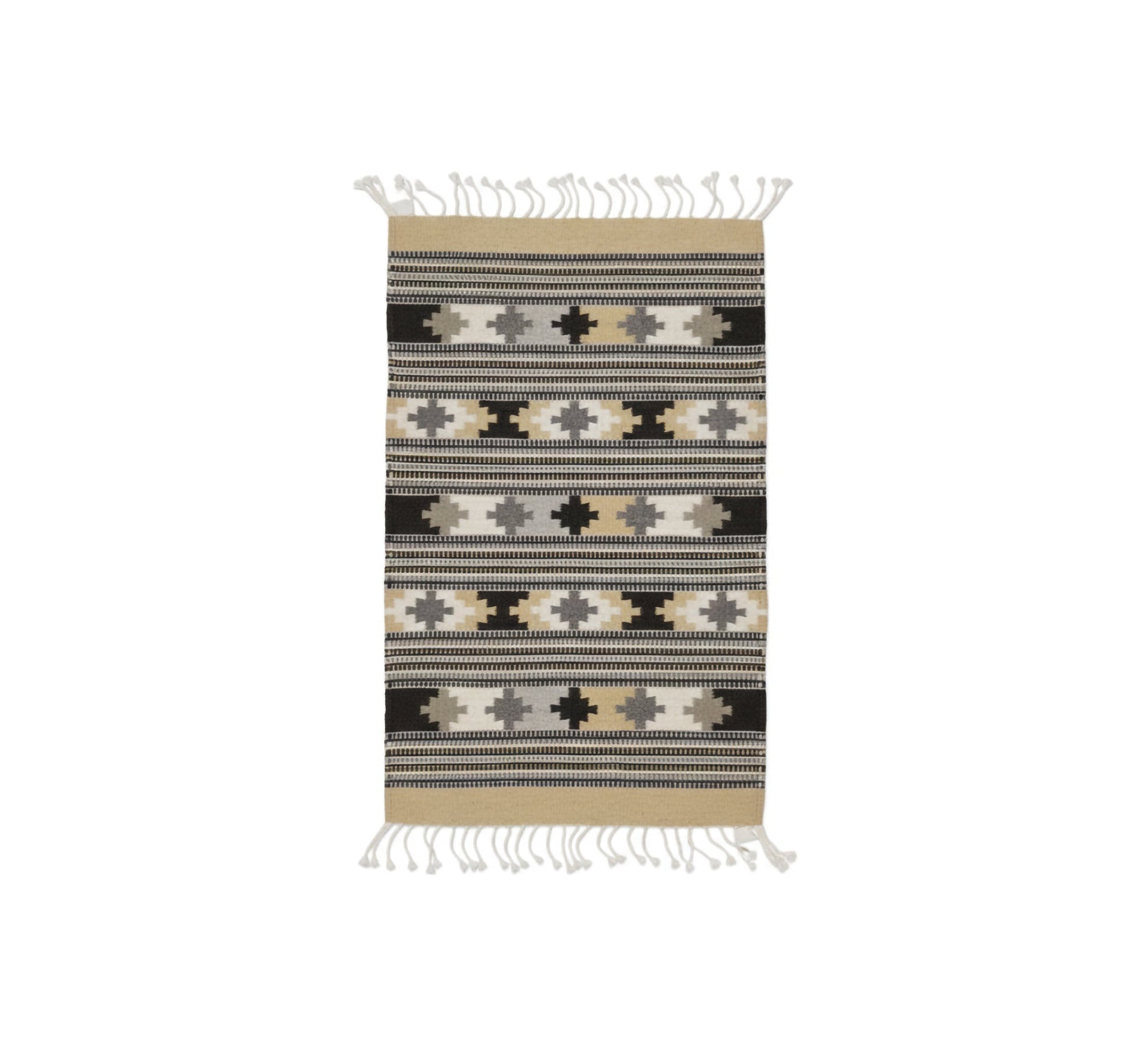 Sand - colored star pattern rug - Vitrine Furniture - Accessories