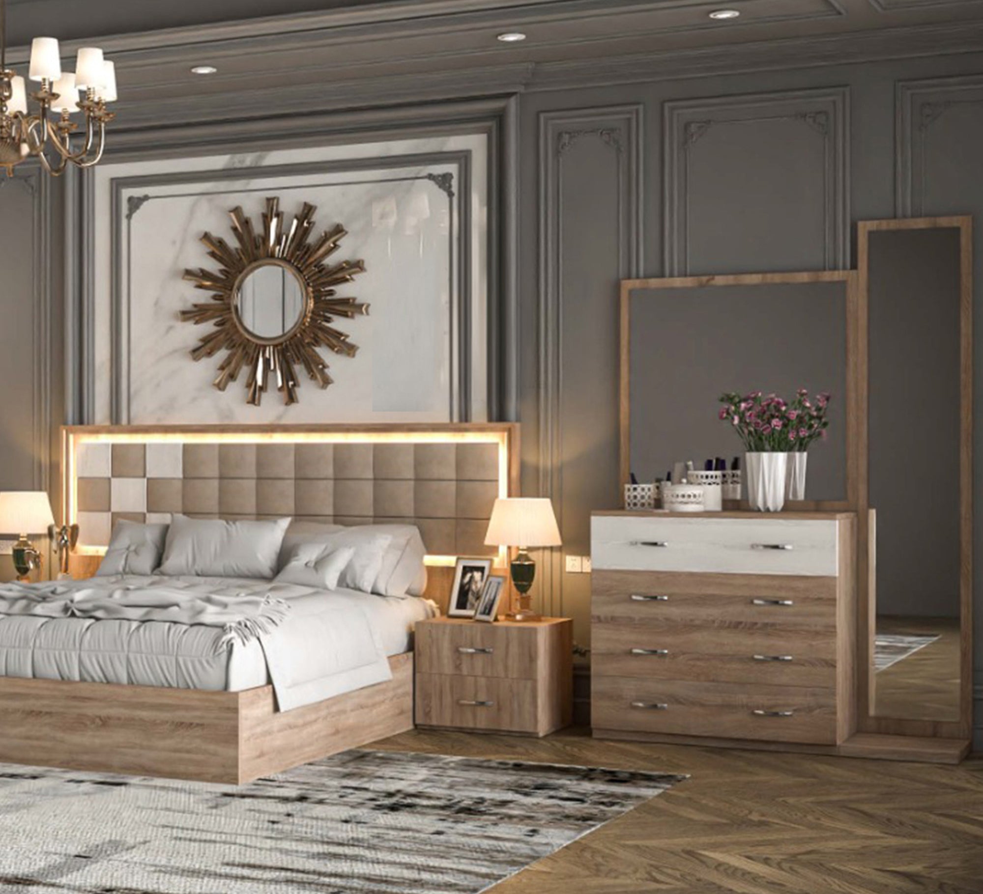 Santo cafe wooden bedroom - Vitrine Furniture - Bed Sets