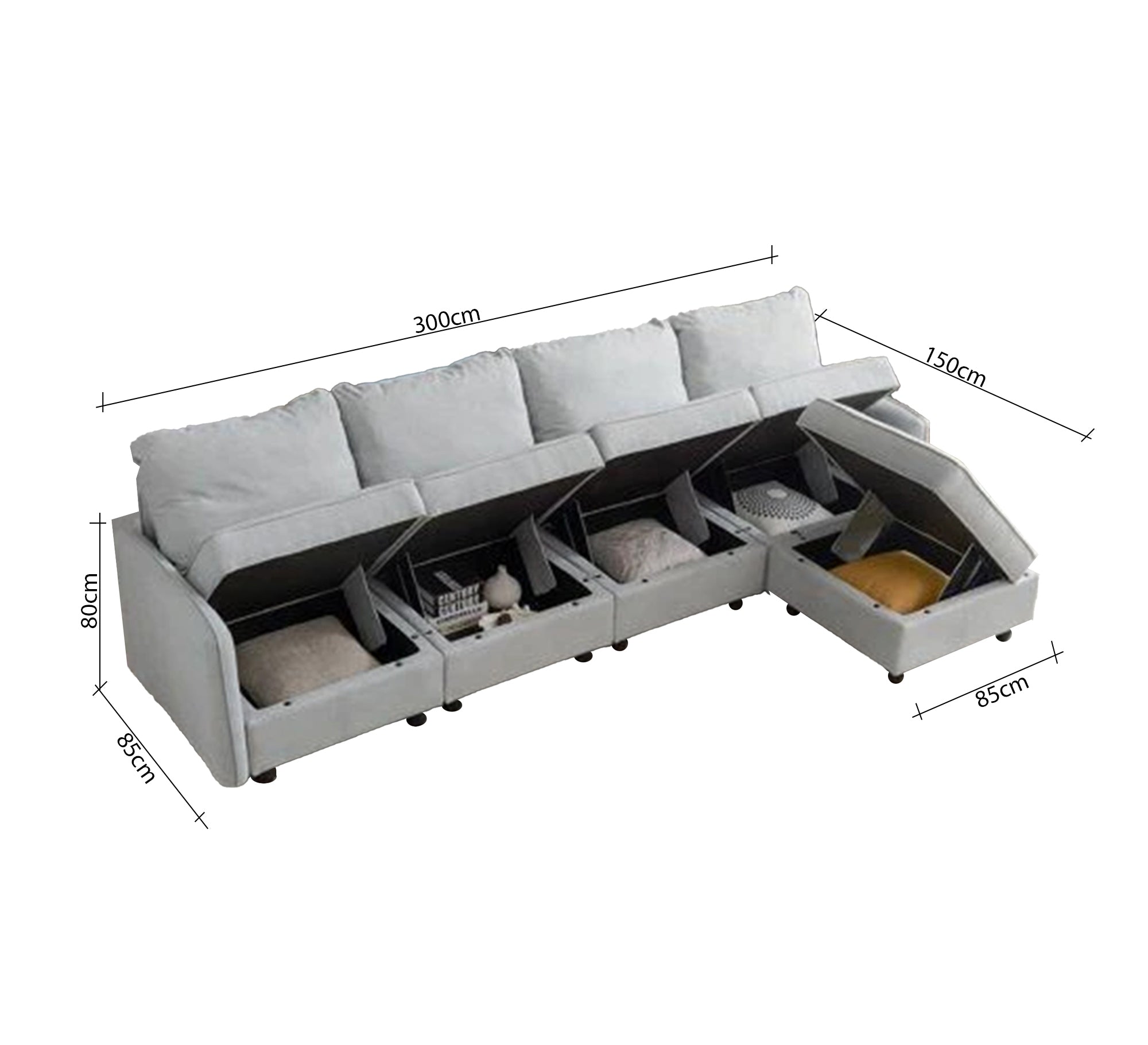 Sectional corner with ample storage spaces - Vitrine Furniture - Furniture