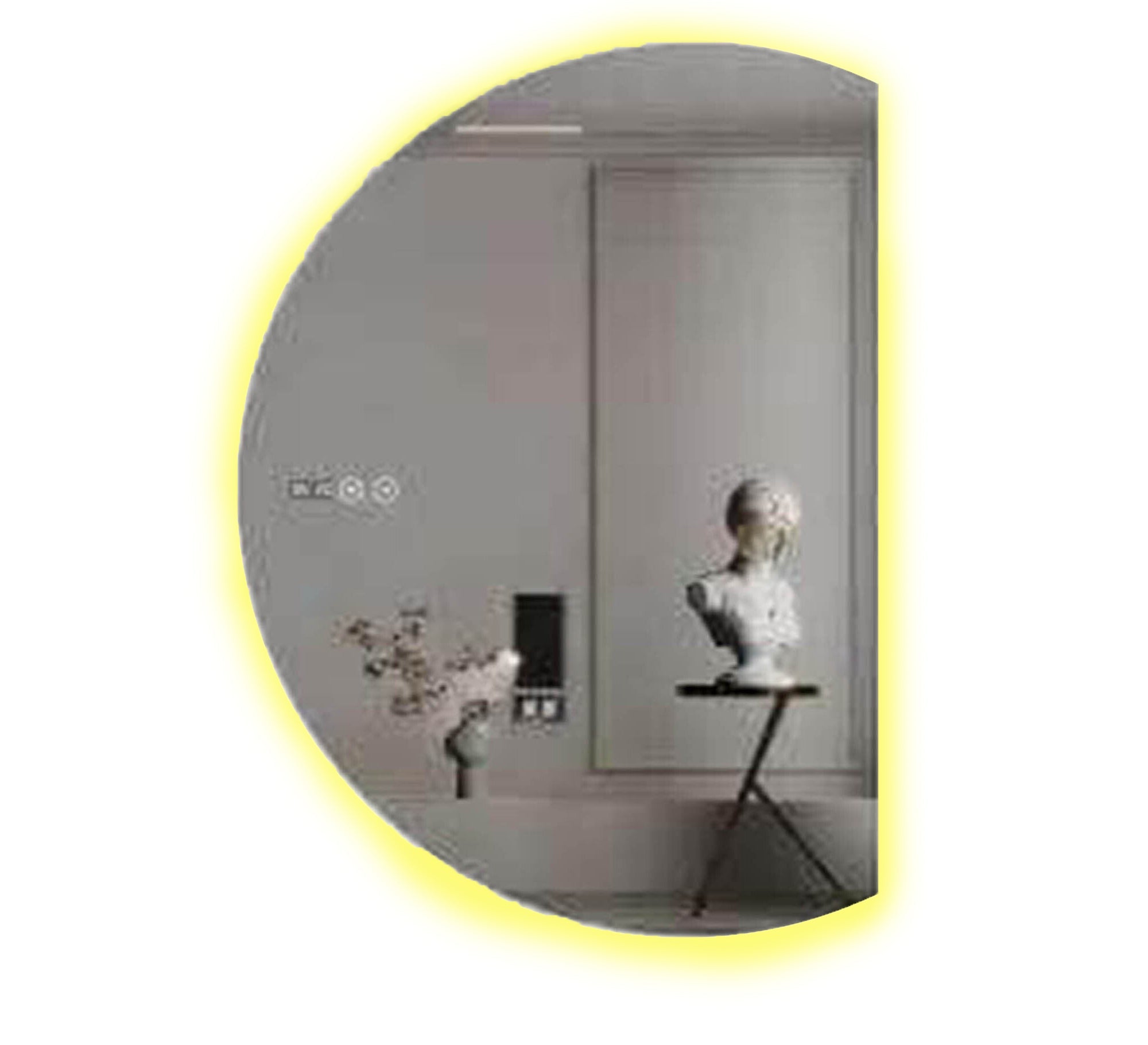 Semi - Circular LED Mirror: Sleek, Stylish, Luminous - Vitrine Furniture - Mirrors