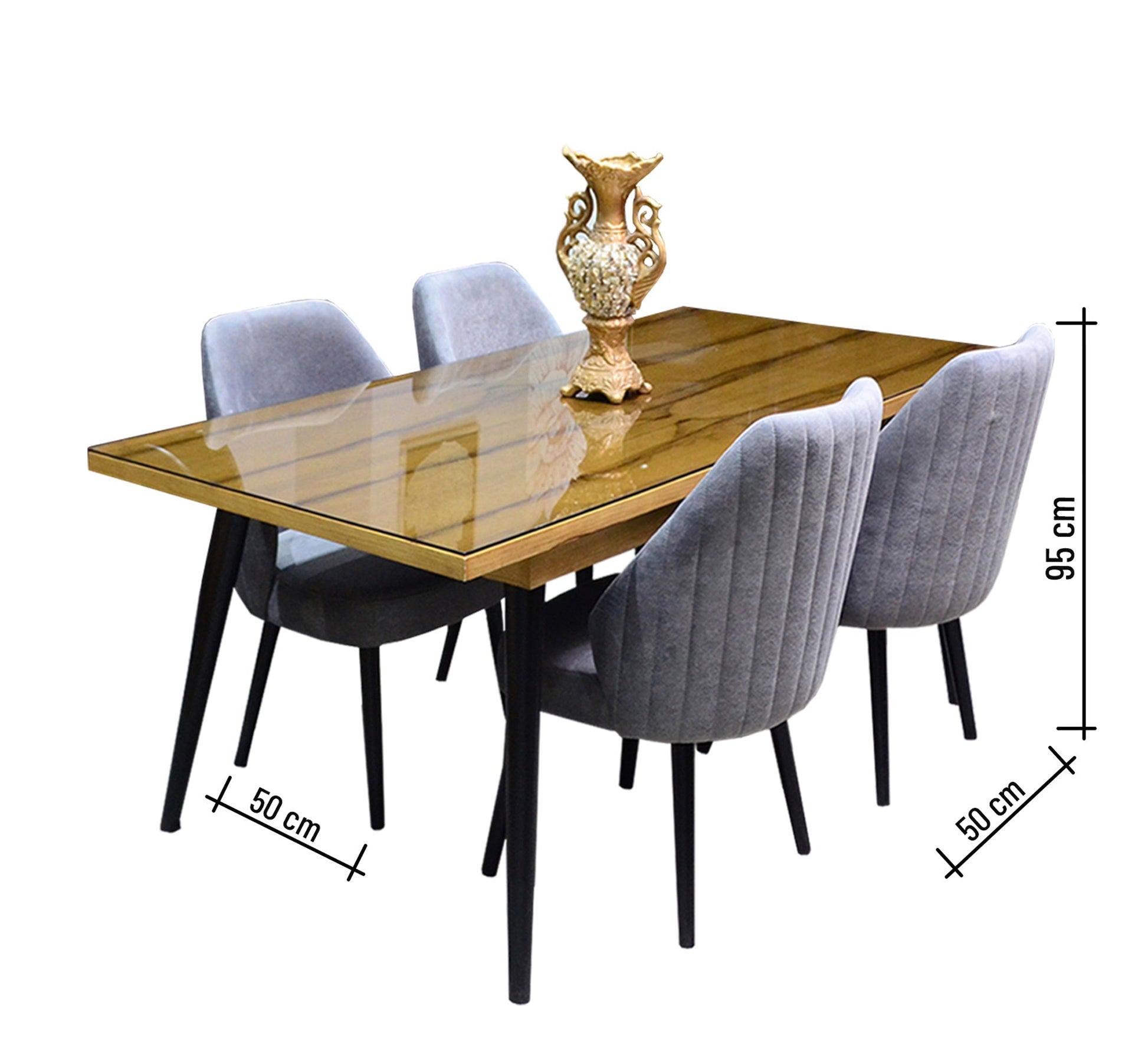 Semi - Classic Dark Brown Dining Charm - Vitrine Furniture - Sets