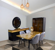 Semi - Classic Dark Brown Dining Charm - Vitrine Furniture - Sets