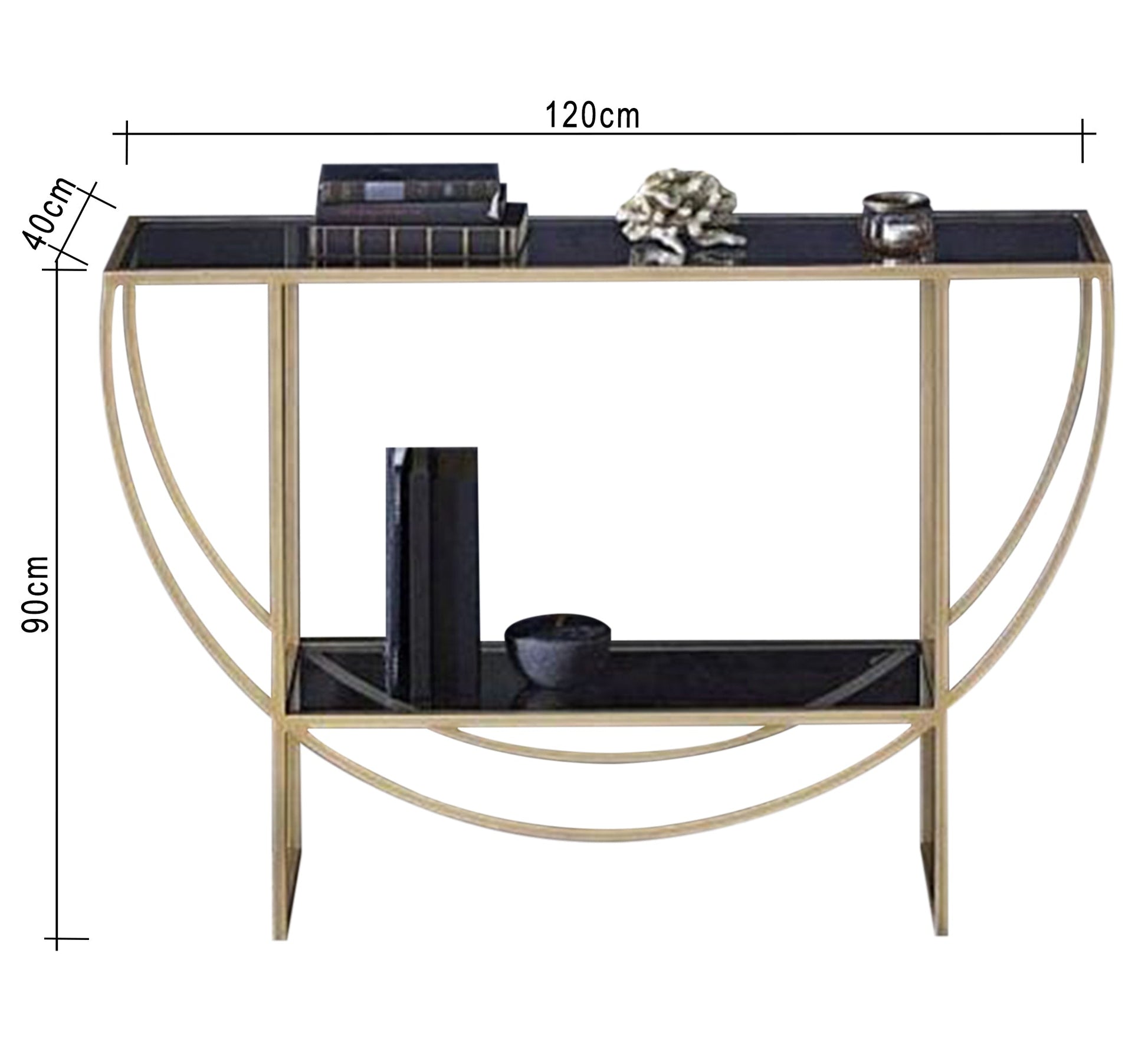 Semicircular console and glass shelves - Vitrine Furniture - Furniture
