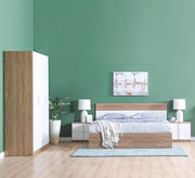 Serenity Spaces: White & Brown Wooden Master Bedroom - Vitrine Furniture - Bed Sets