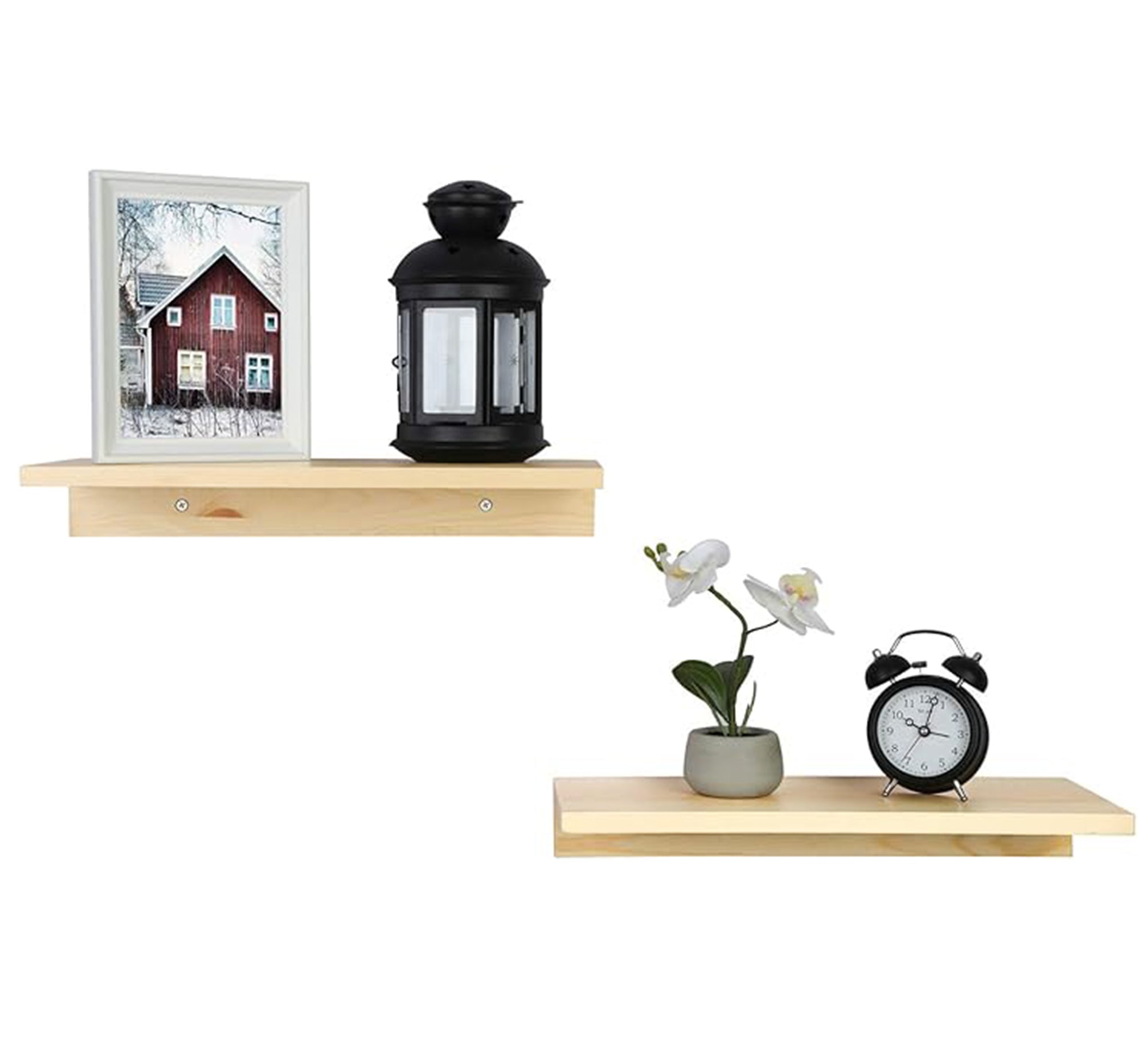 Set of 2 Floating MDF Wall Shelves - Vitrine Furniture - Décor