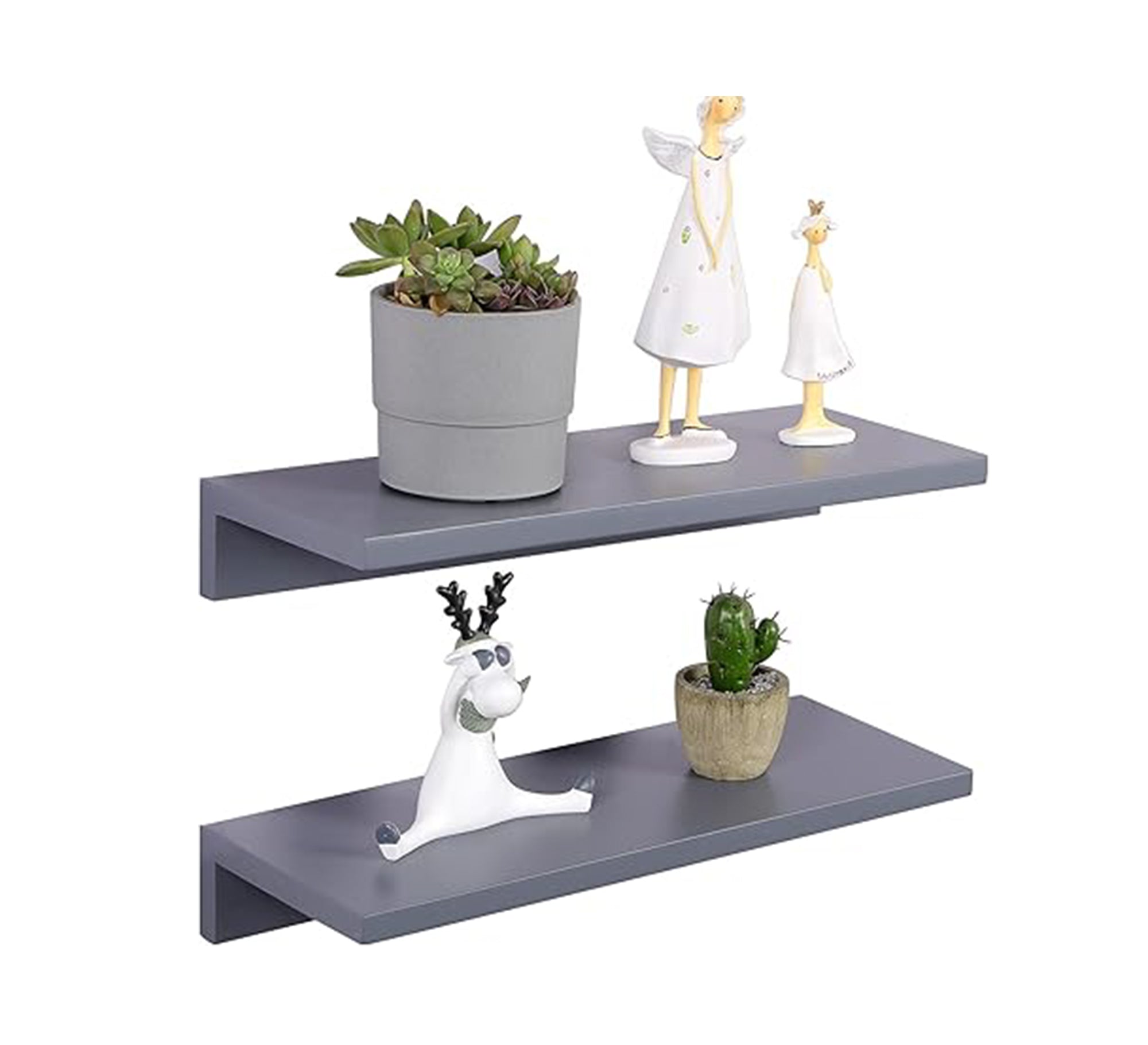 Set of 2 Floating MDF Wall Shelves - Vitrine Furniture - Décor