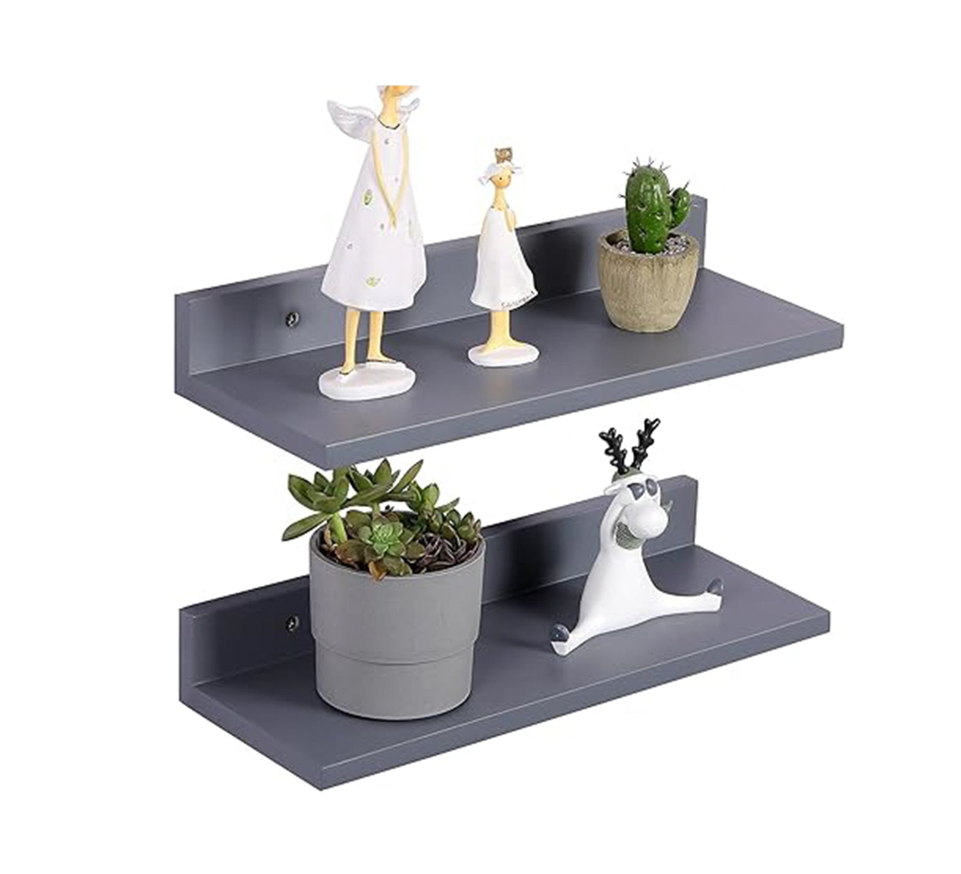 Set of 2 Floating MDF Wall Shelves - Vitrine Furniture - Décor