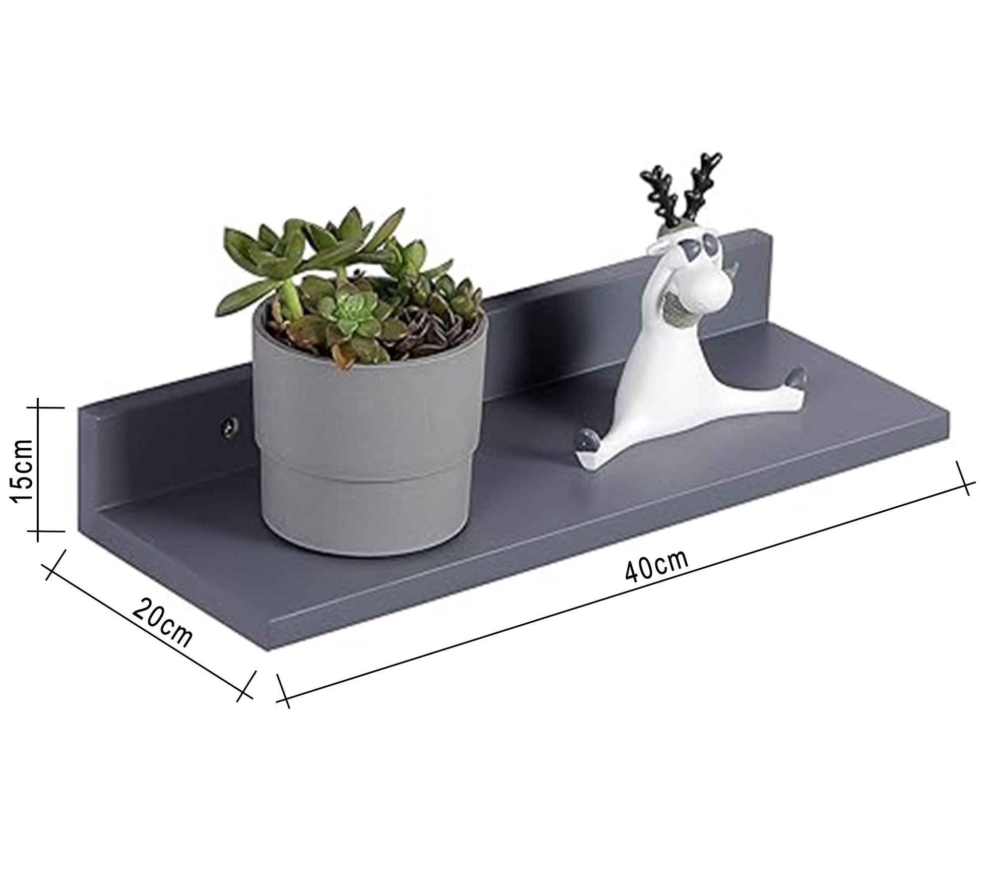 Set of 2 Floating MDF Wall Shelves - Vitrine Furniture - Décor