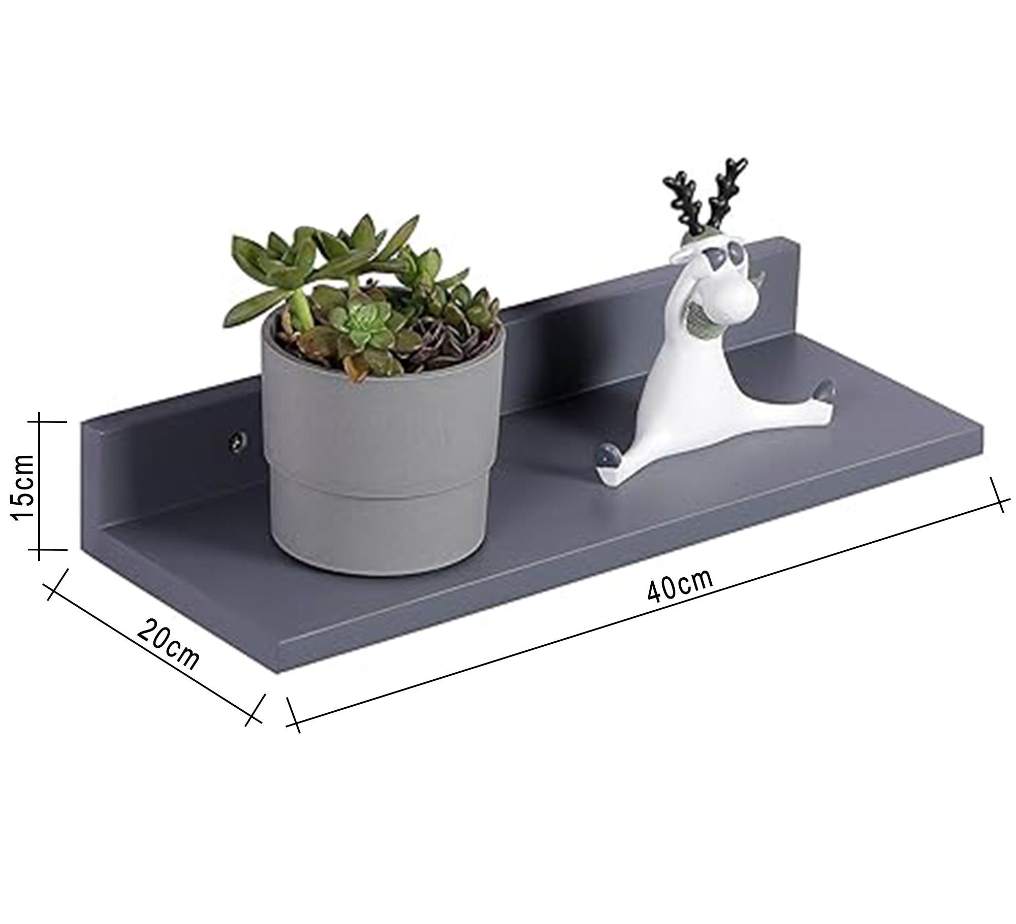 Set of 2 Floating MDF Wall Shelves - Vitrine Furniture - Décor