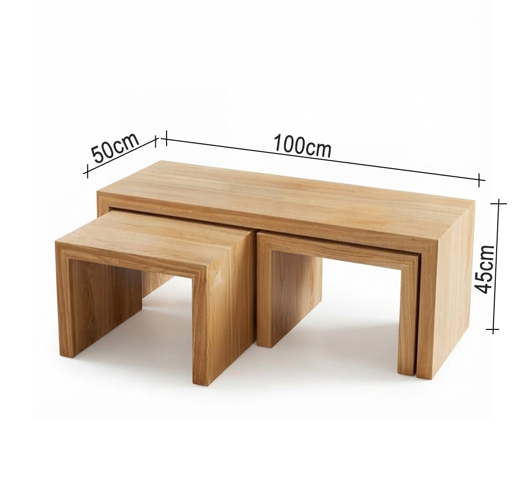 Set of nested wooden side tables with a modern design - Vitrine Furniture - Side Tables