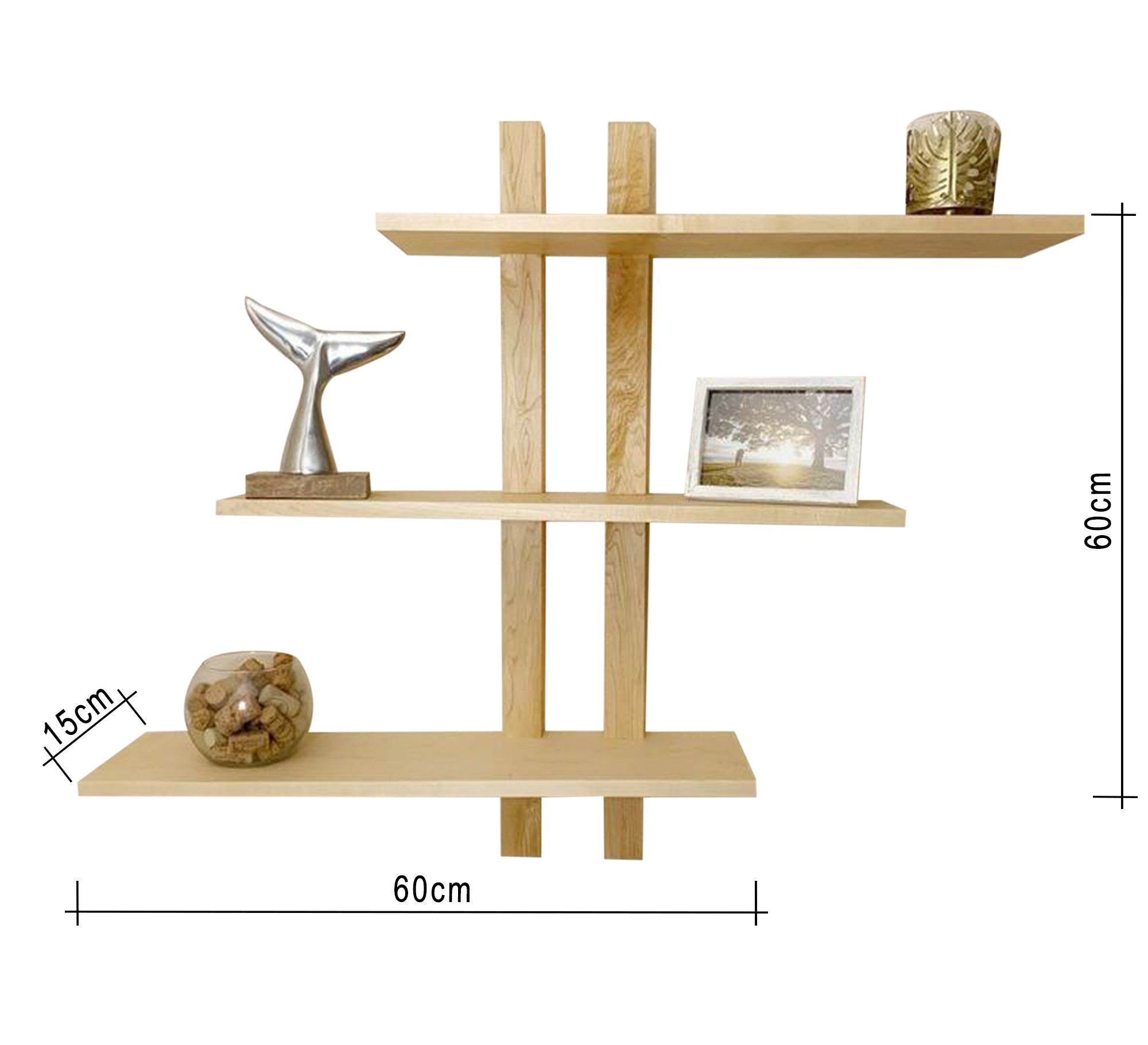 Set of Swedish Wood Wall Shelves - Vitrine Furniture - Décor