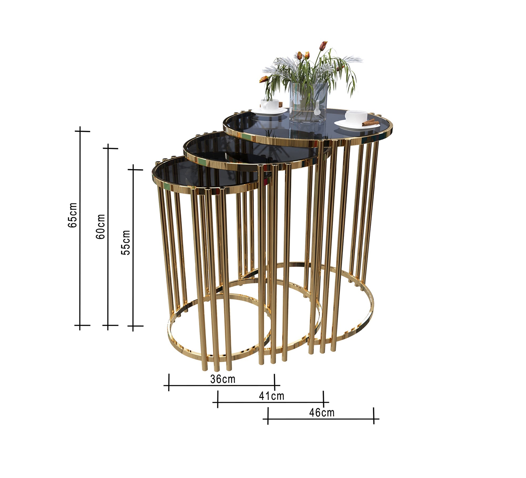 Set of three circular tables - Vitrine Furniture - Side Tables