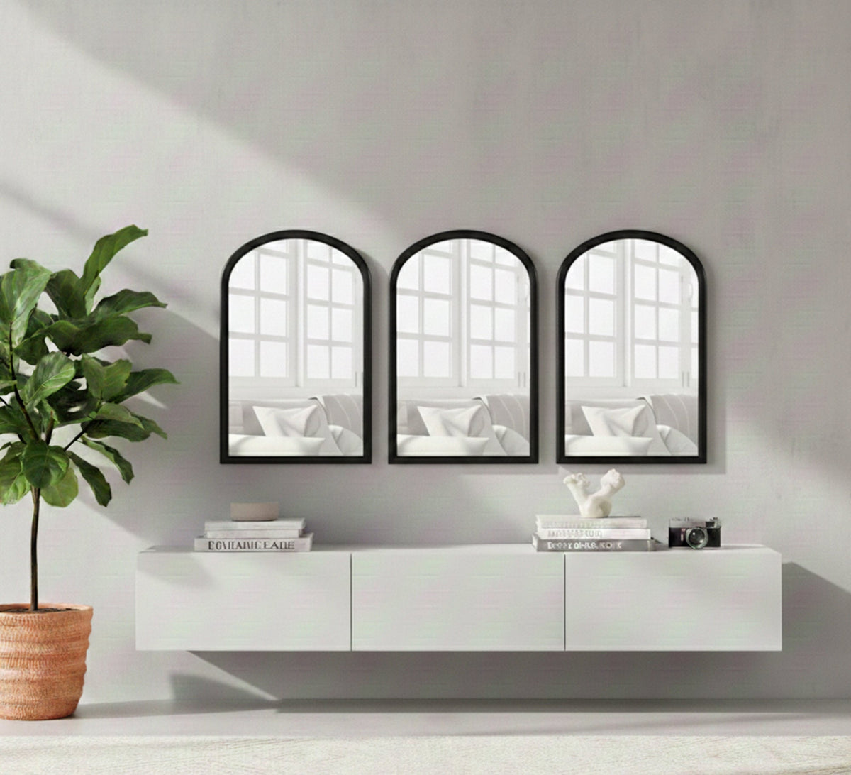 Set of Three Curved Wall Mirrors - Vitrine Furniture - Mirrors
