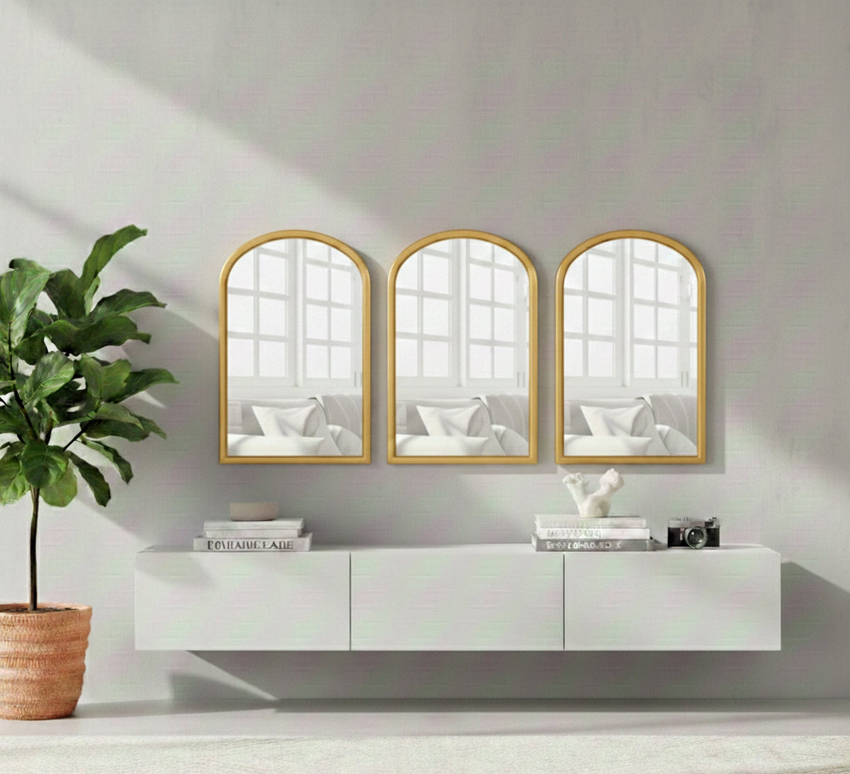 Set of Three Curved Wall Mirrors - Vitrine Furniture - Mirrors