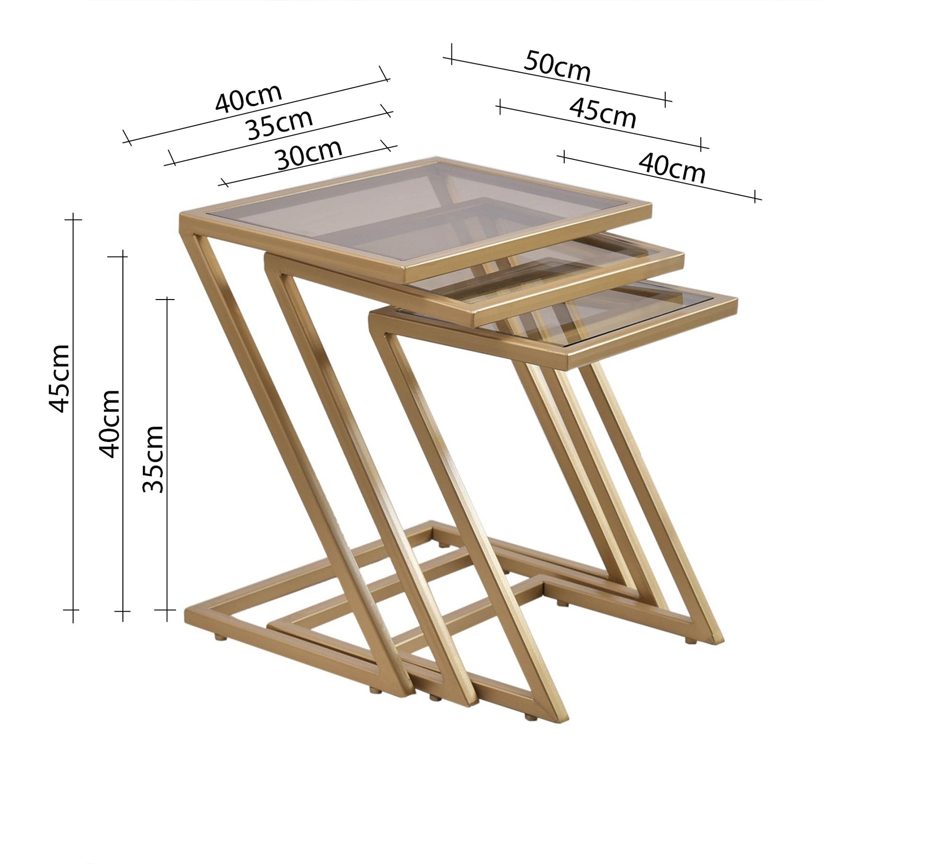 Set of three Z - shaped side tables - Vitrine Furniture - Furniture