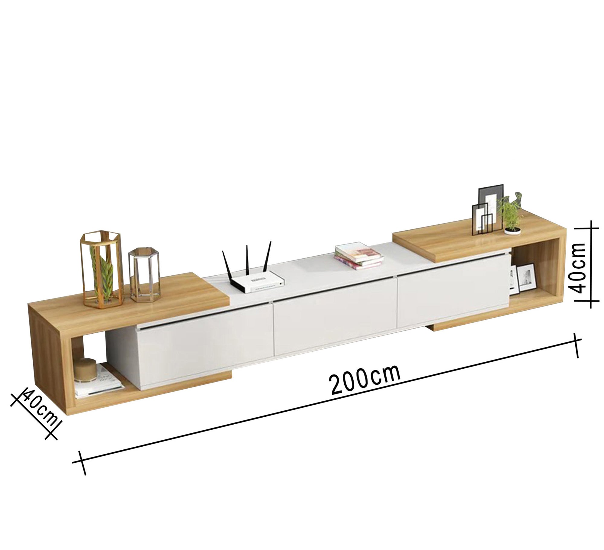 Set of TV table with hollow sides and coffee table - Vitrine Furniture - TV Table & Cabinet