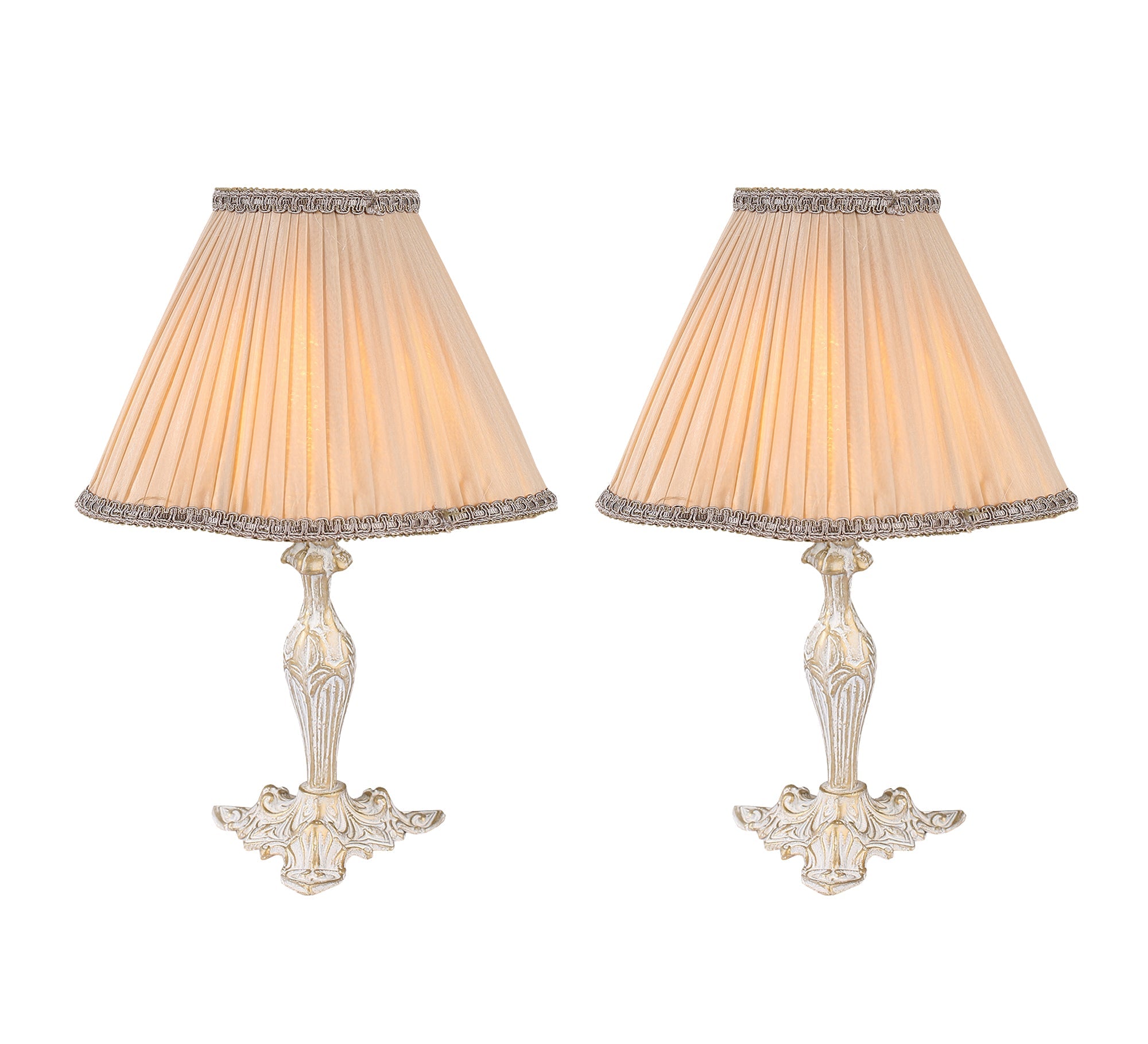 Set of two antique table lamps adds a touch of elegance. - Vitrine Furniture - Lighting