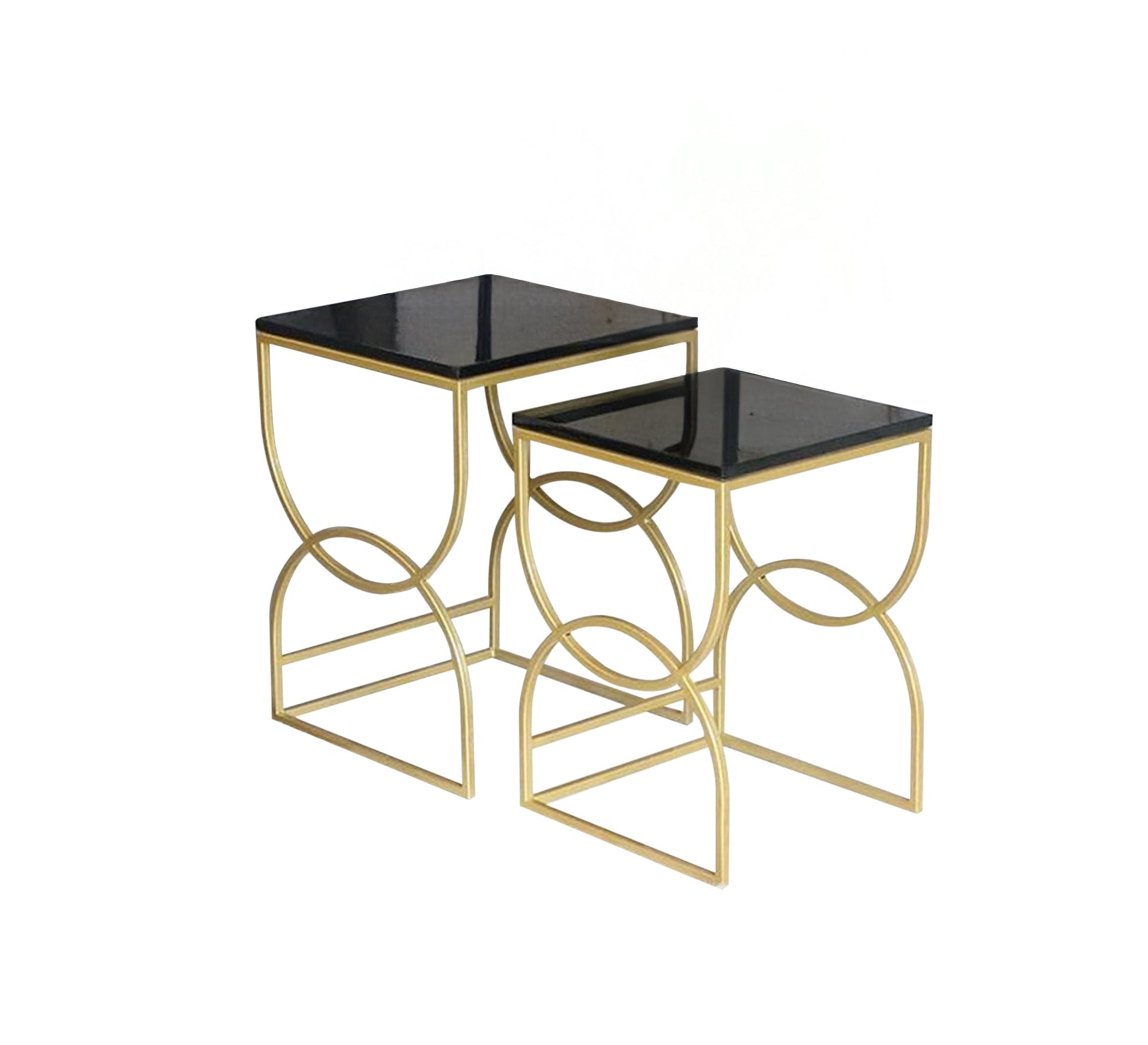 Set of two side tables with a black top - Vitrine Furniture - Furniture